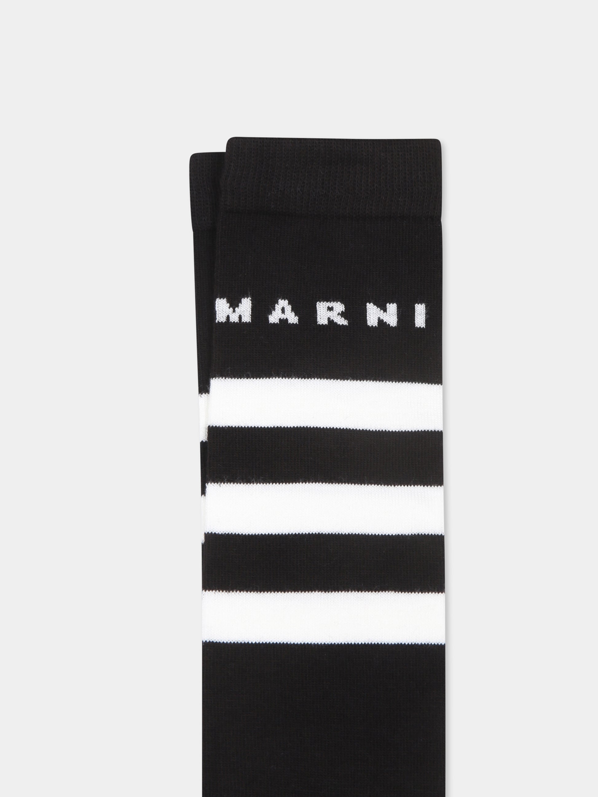 Calze nere per bambini con logo,Marni Kids,M01242 M00RB MZ32U 0M900