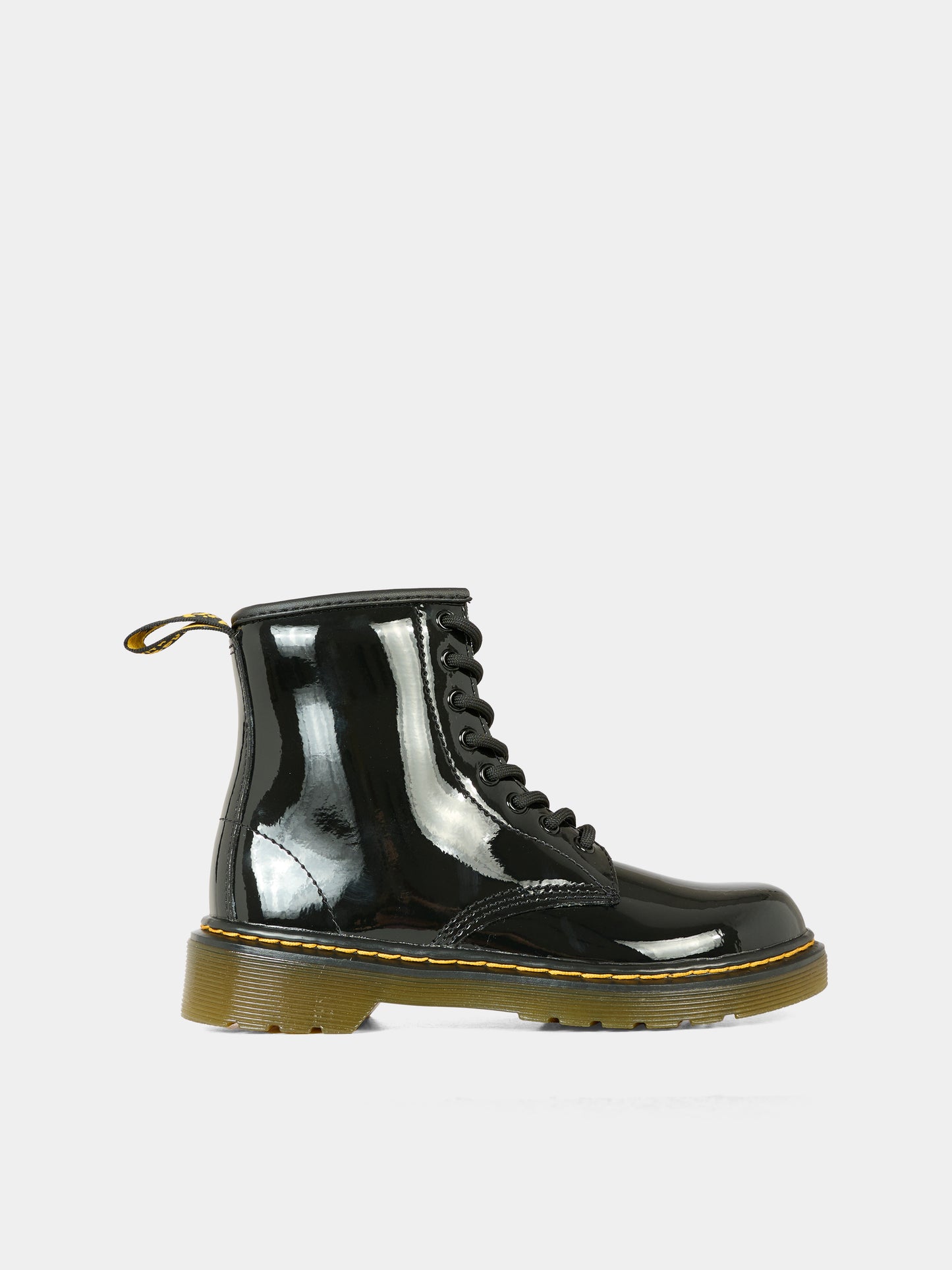 Anfibi 1460 neri per bambina con logo,Dr. Martens,1460 Y 21979001 BLACK PATENT LAMPER
