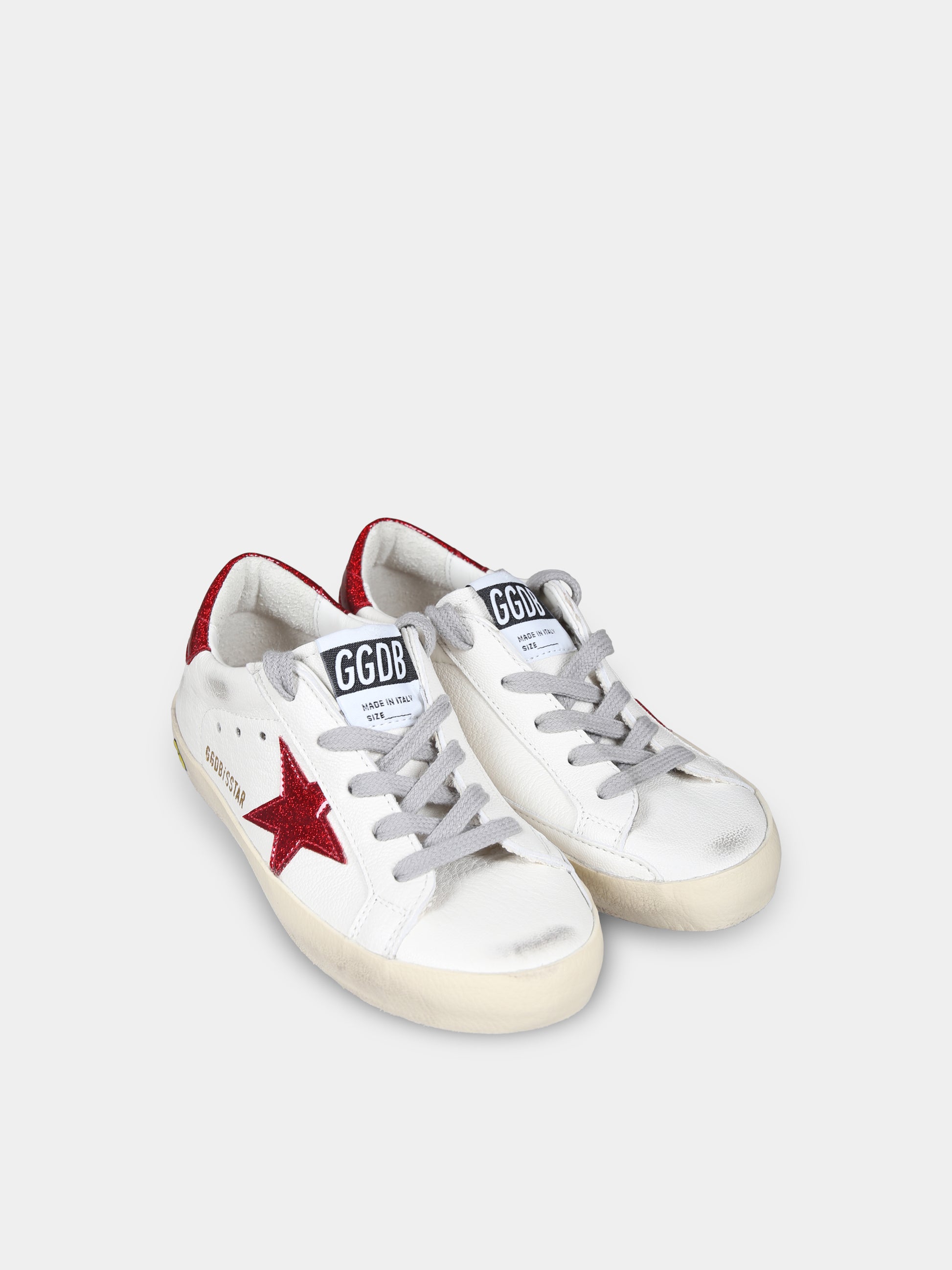 Sneakers Super Star bianche per bambina con stella,Golden Goose,GJF00101 F006065 10350