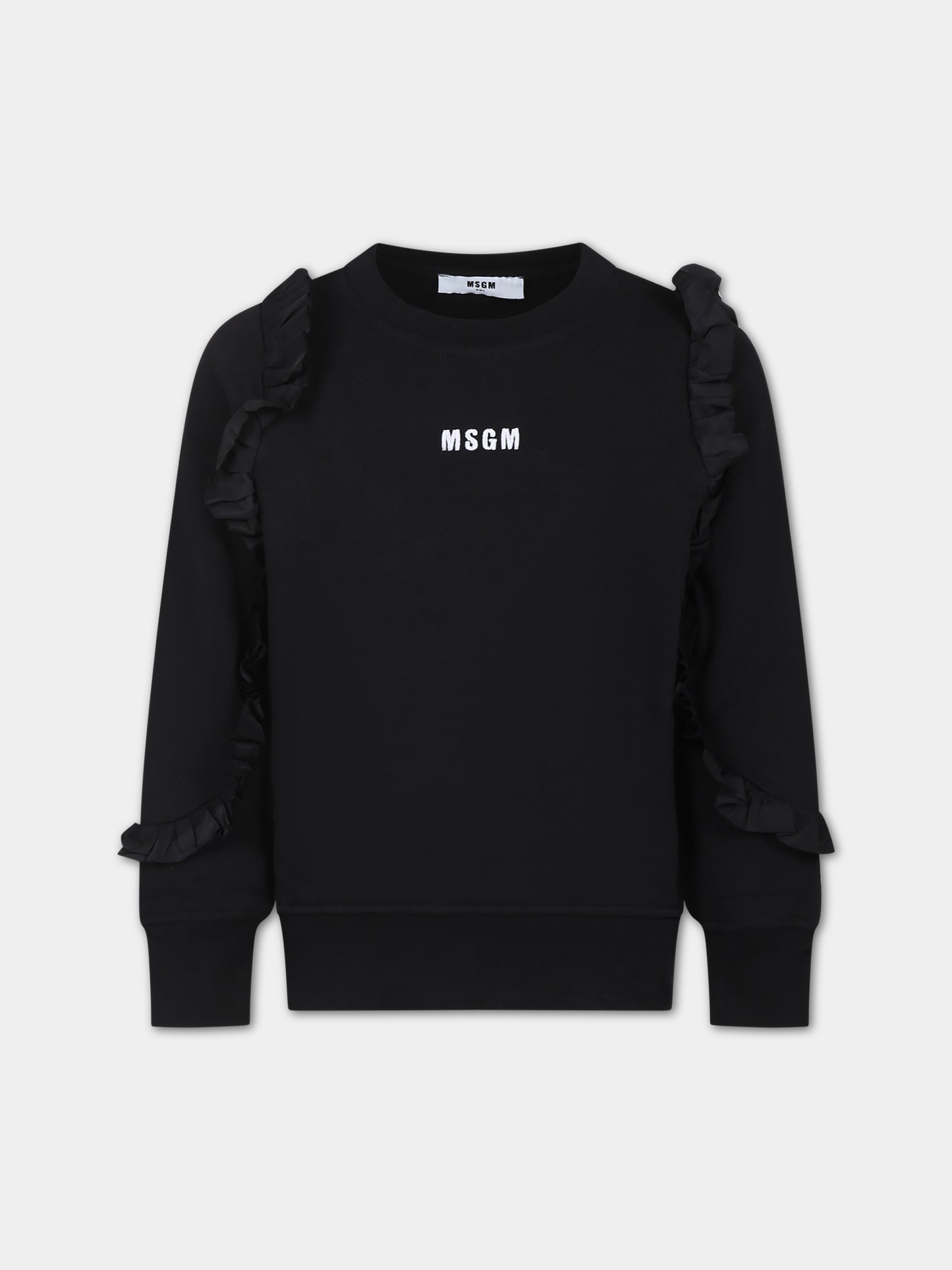 Felpa nera per bambina con logo,Msgm Kids,F3MSJGSW190 110