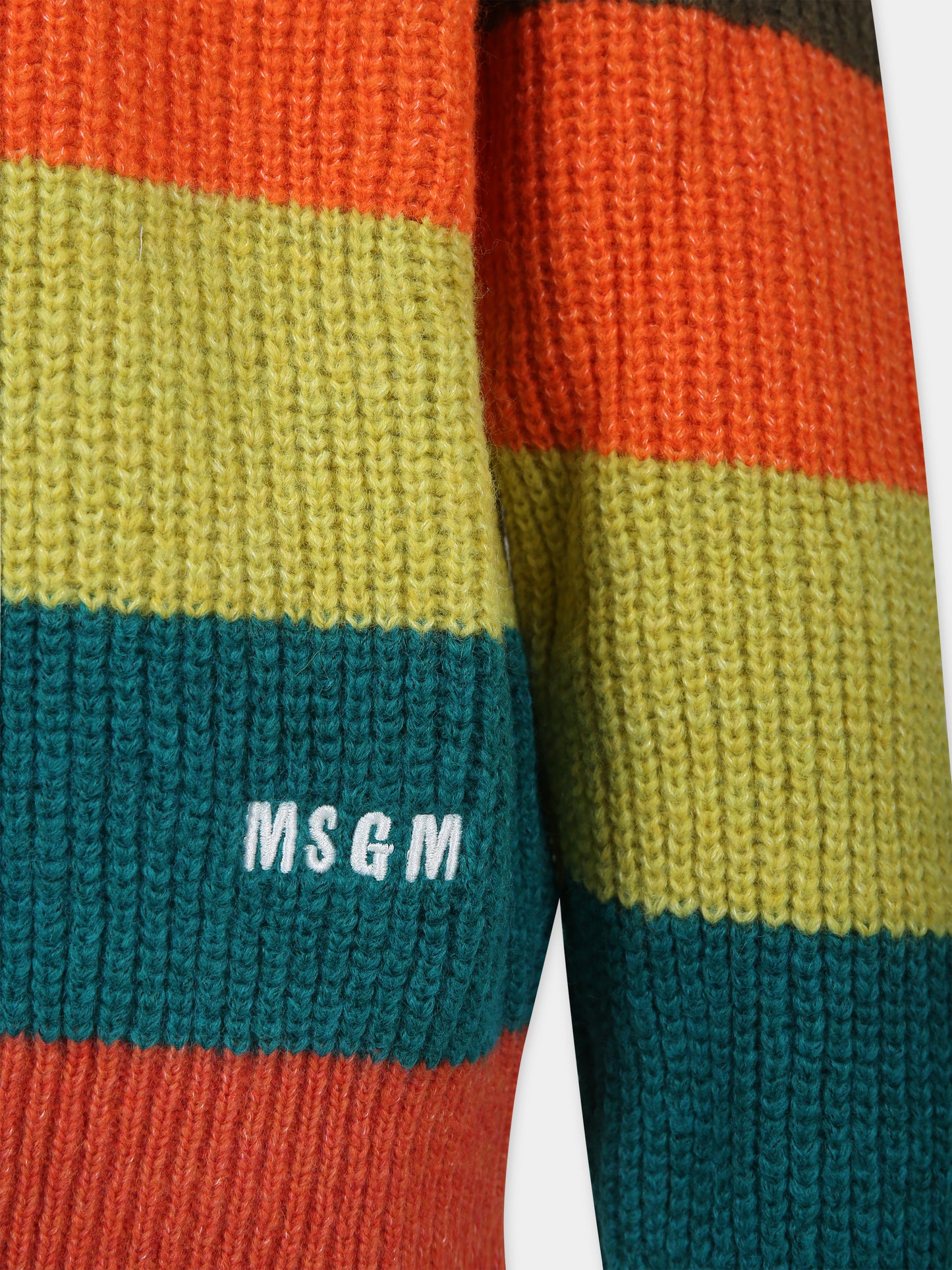 Maglione multicolor per bambina con logo,Msgm Kids,F3MSJBJP174 140