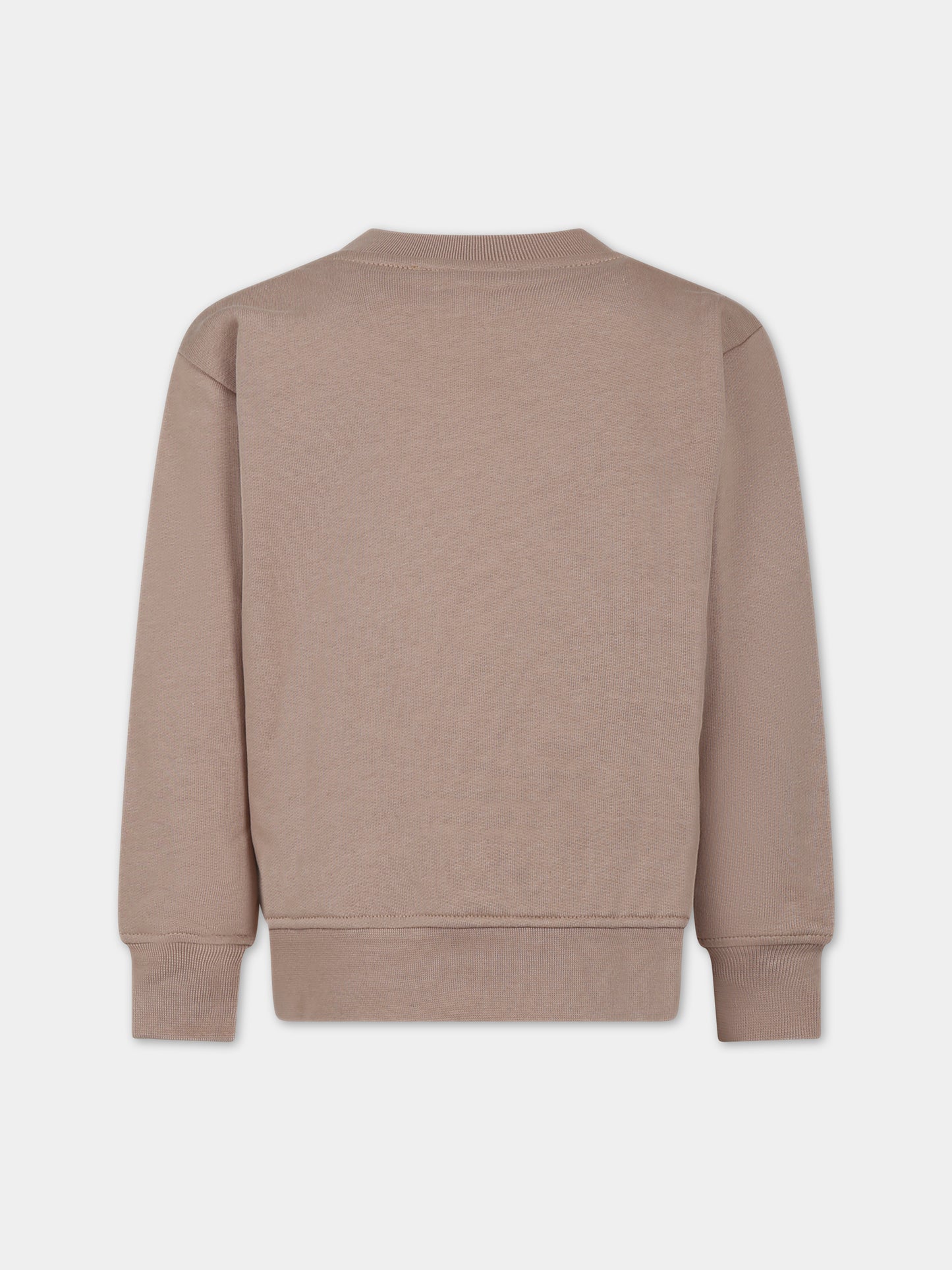 Felpa beige per bambina con logo,Msgm Kids,F3MSJUSW021 015