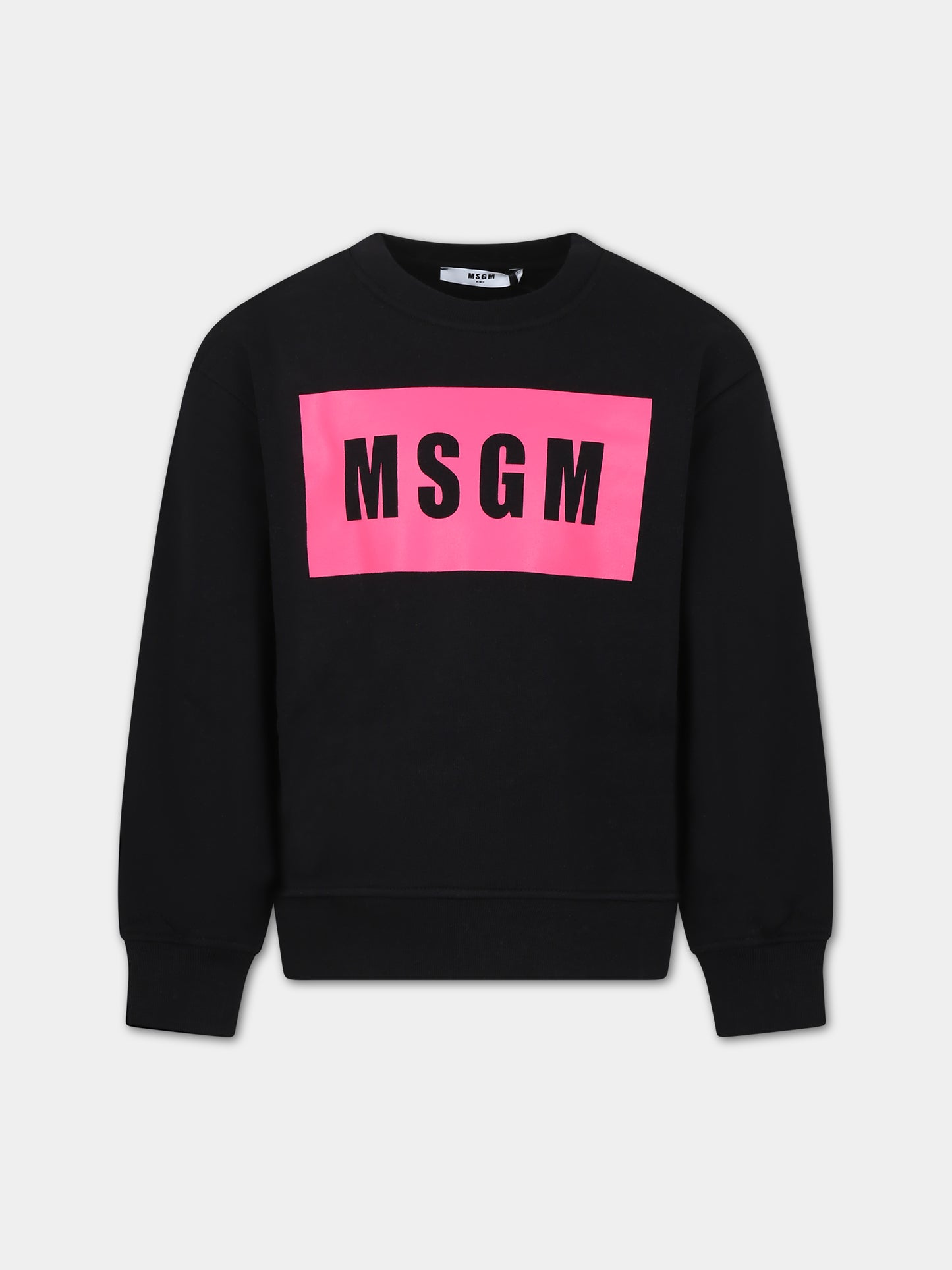Felpa nera per bambina con logo,Msgm Kids,F3MSJUSW021 110