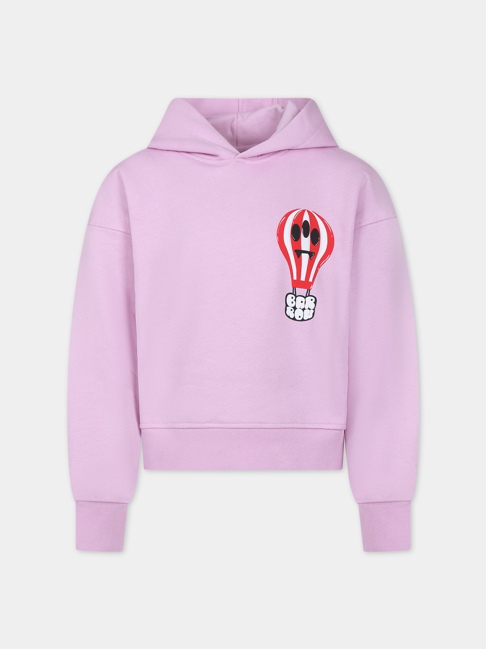 Felpa rosa per bambina con logo e mongolfiera,Barrow,F3BKJGHS074 BW014