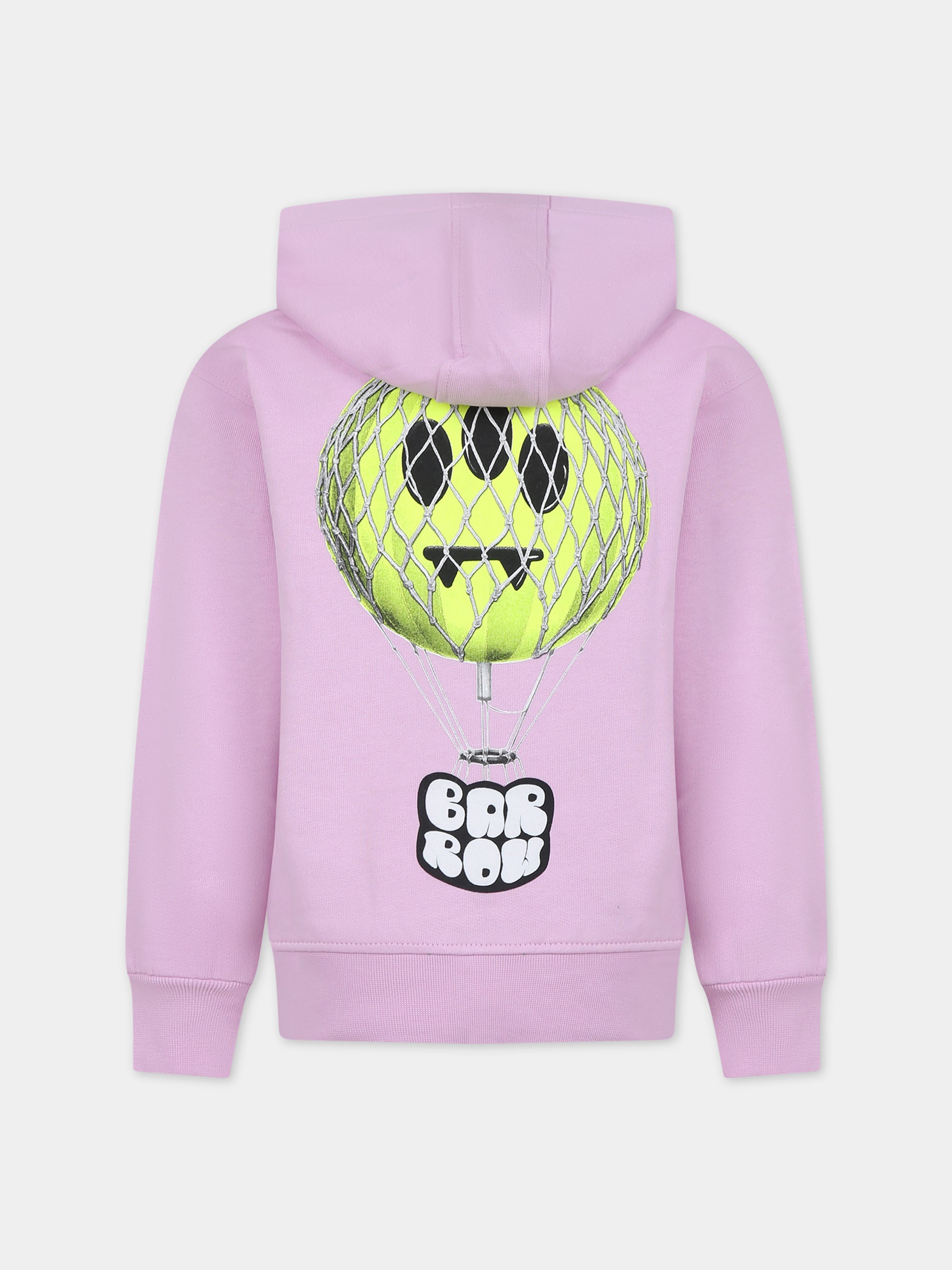 Felpa rosa per bambina con logo e stampa,Barrow,F3BKJUHS071 BW014