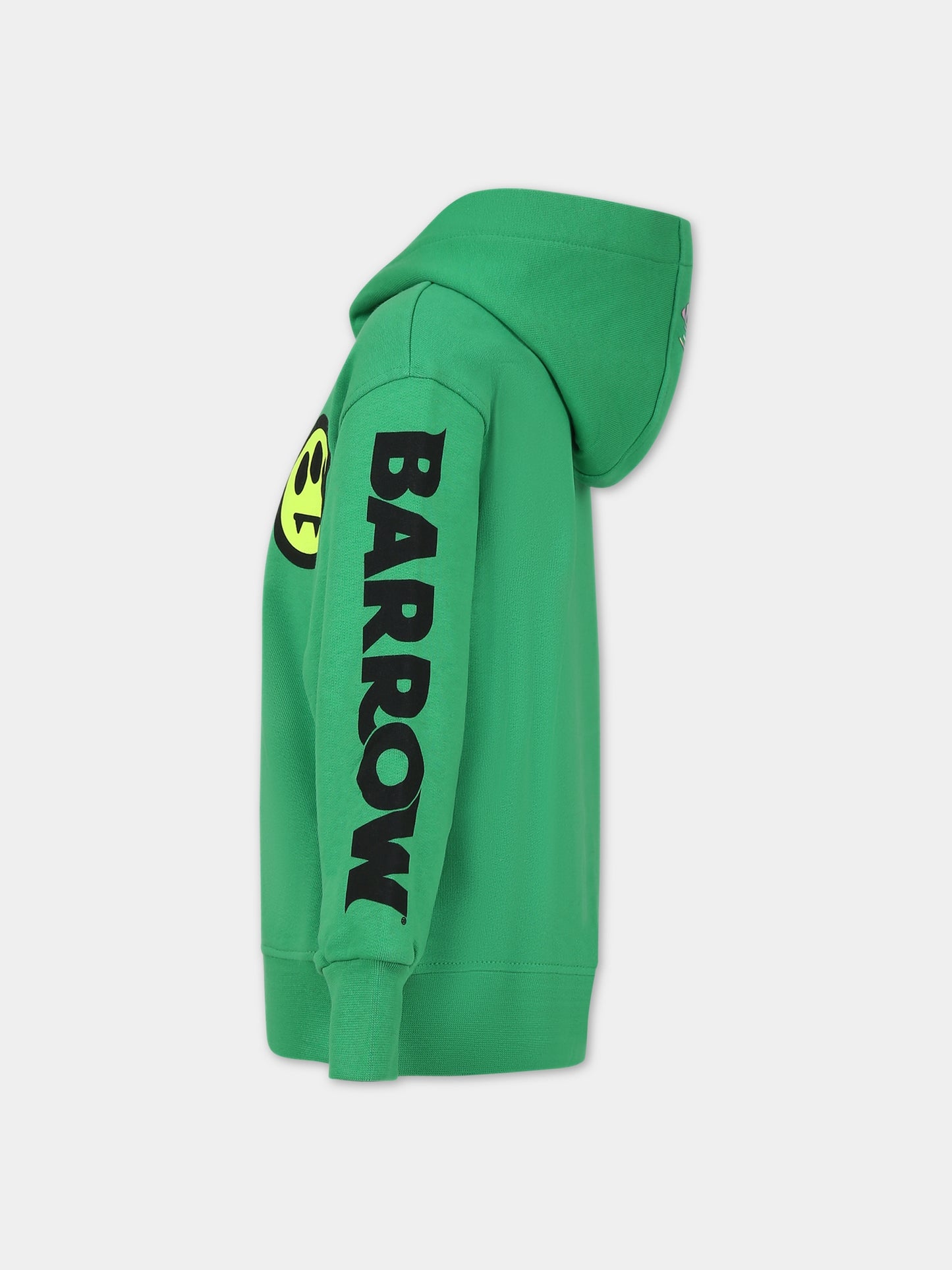 Felpa verde per bambini con logo,Barrow,F3BKJUHS093 BW012