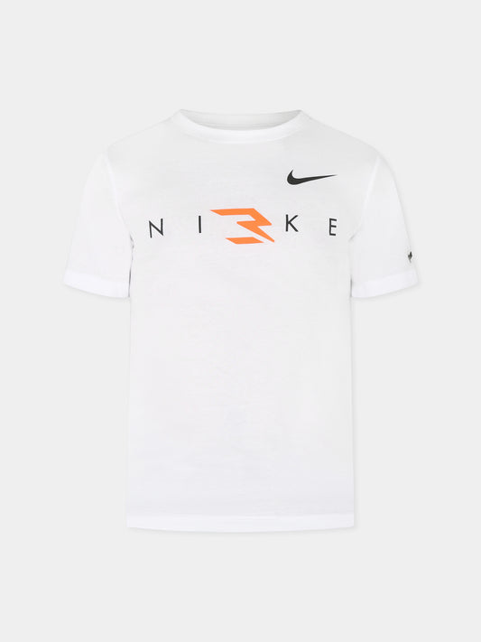 T-shirt bianca per bambino con logo