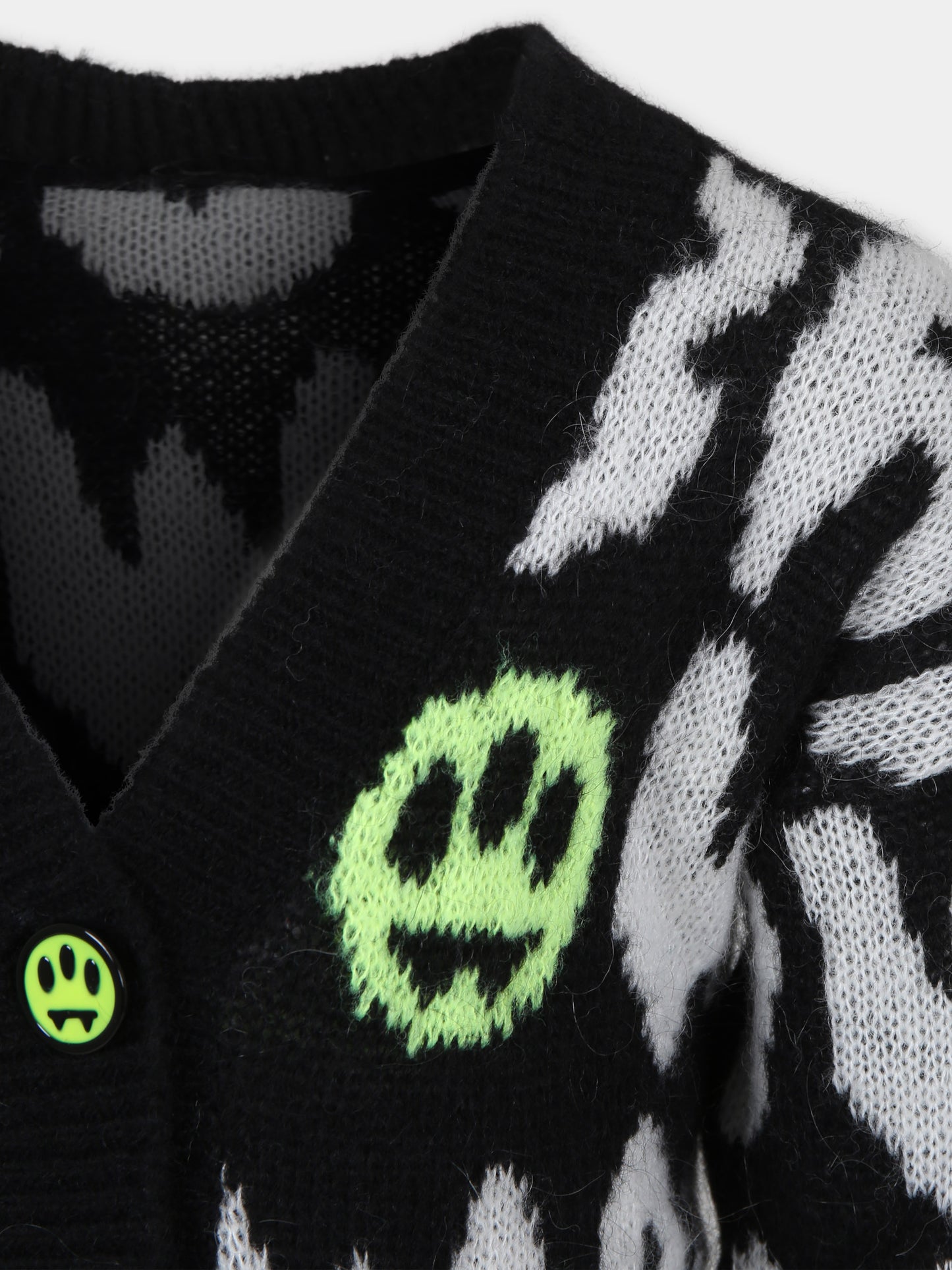 Cardigan nero per bambina con logo e smile,Barrow,F3BKJGCA061 110