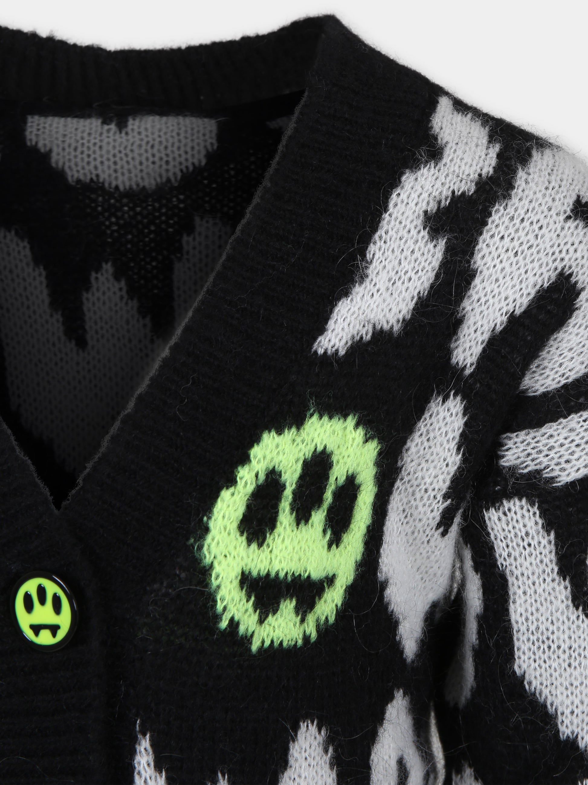 Cardigan nero per bambina con logo e smile,Barrow,F3BKJGCA061 110