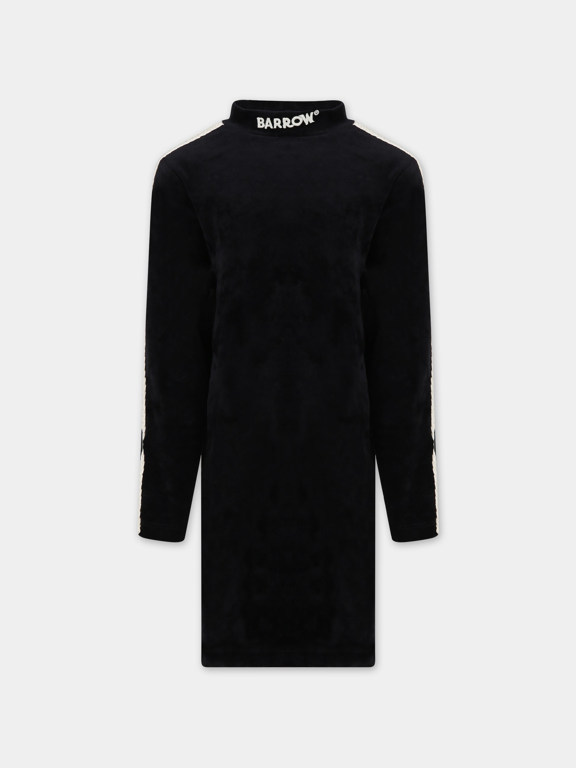 Vestito nero per bambina con logo,Barrow,F3BKJGDR053 110