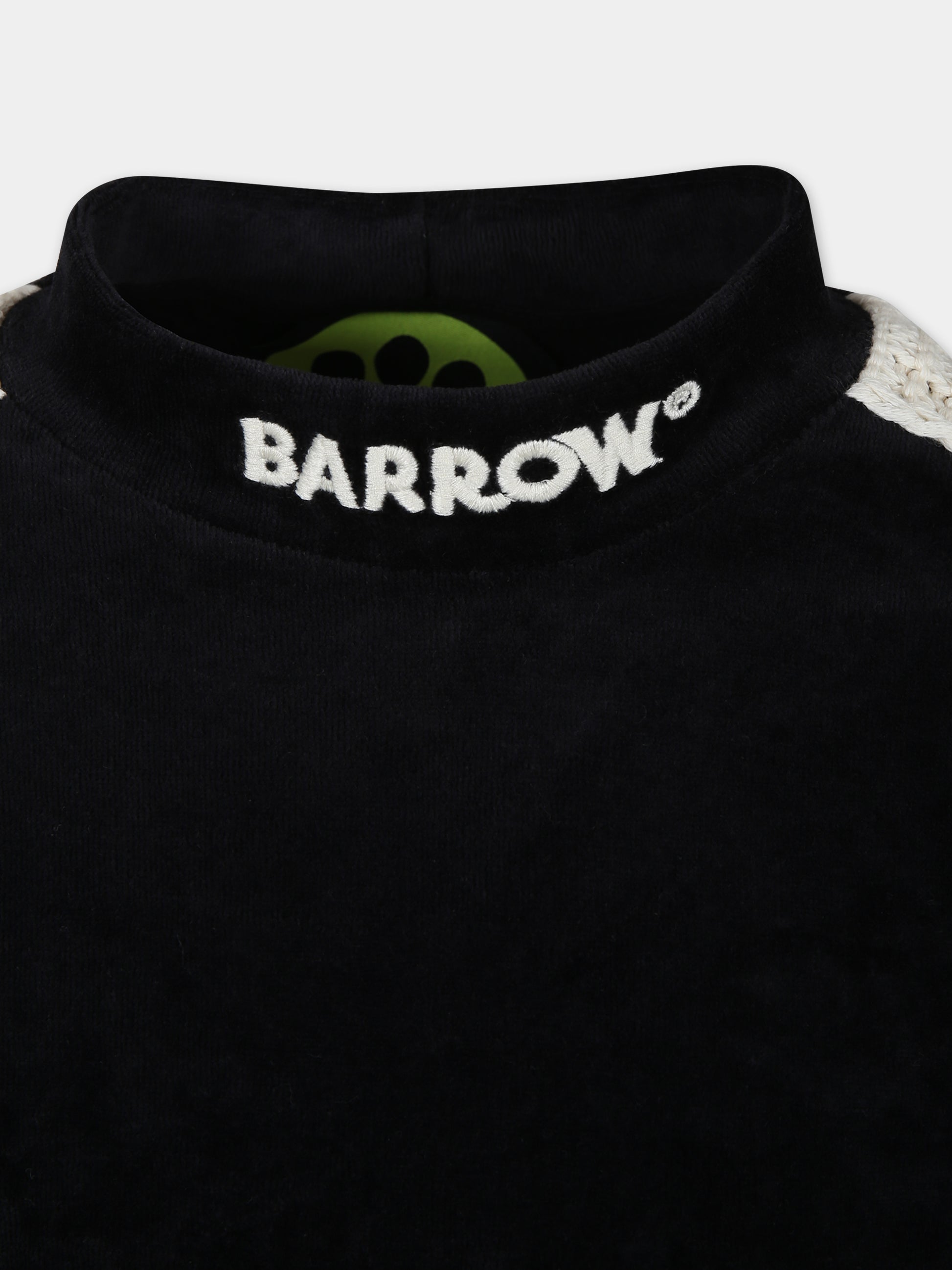 Vestito nero per bambina con logo,Barrow,F3BKJGDR053 110