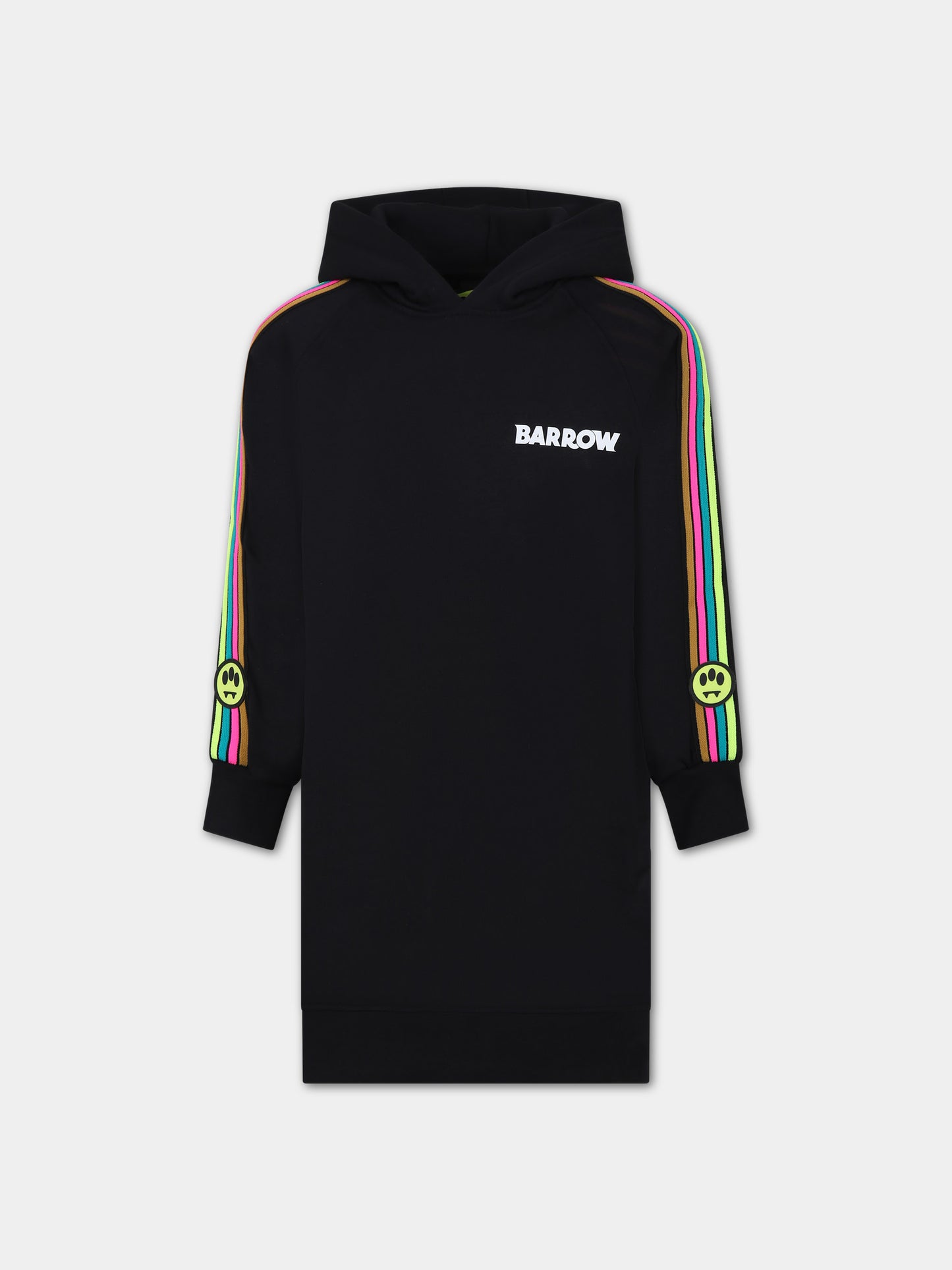 Vestito nero per bambina con logo,Barrow,F3BKJGDR108 110