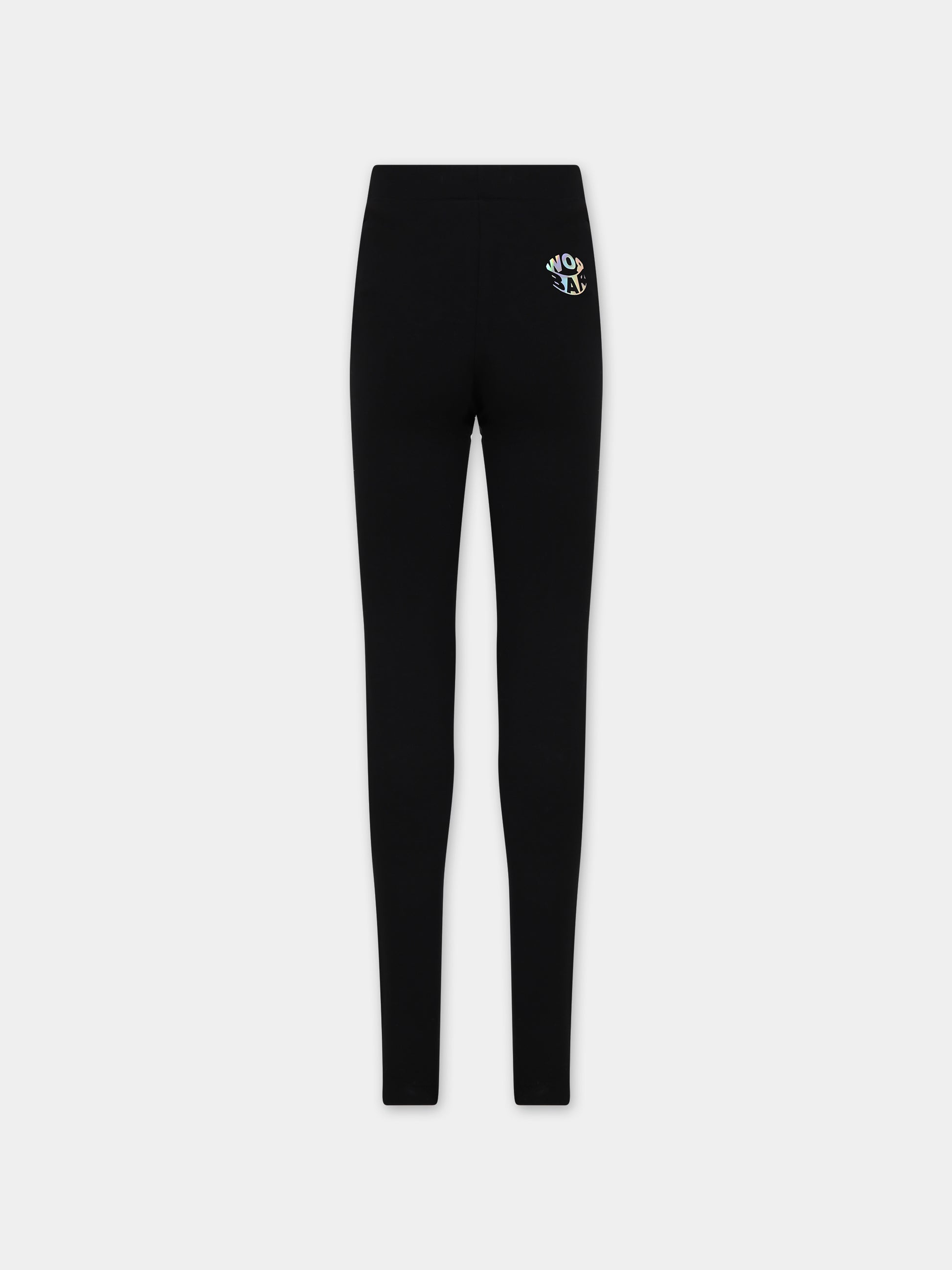 Leggins neri per bambina con logo,Barrow,F3BKJGLG096 110