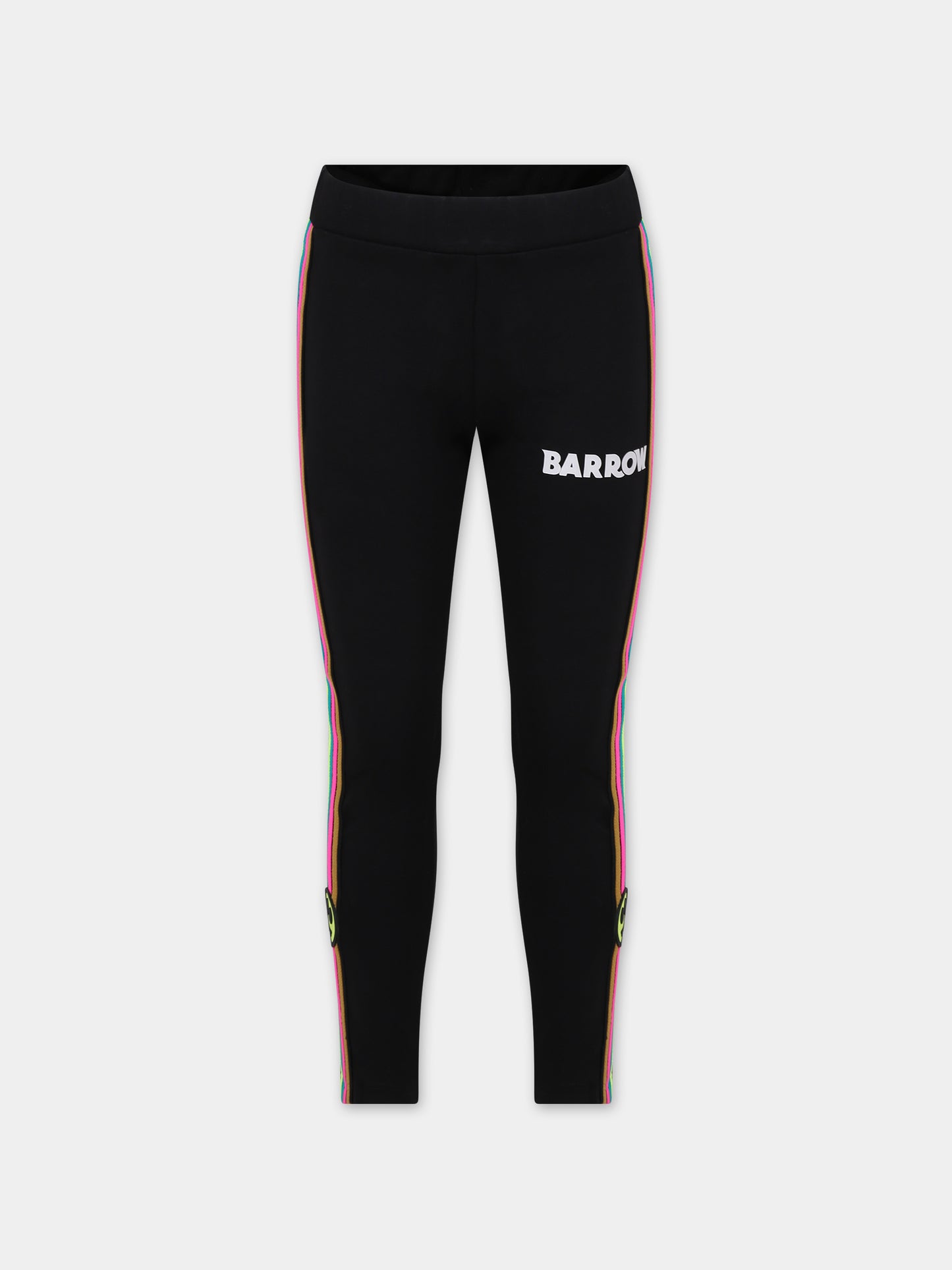 Leggins neri per bambina con logo,Barrow,F3BKJGLG102 110
