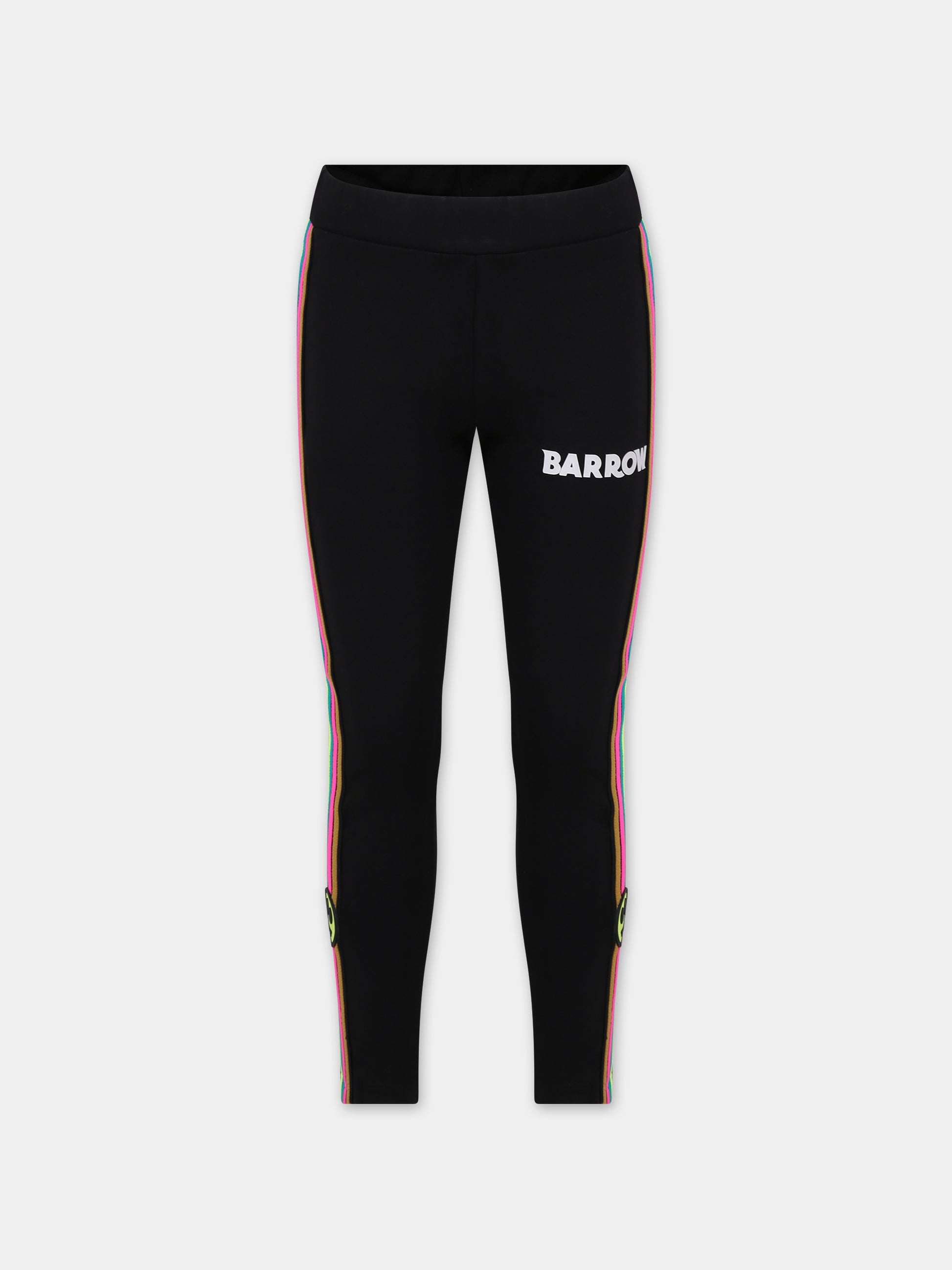 Leggins neri per bambina con logo,Barrow,F3BKJGLG102 110