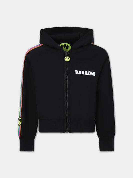 Felpa nera per bambina con logo,Barrow,F3BKJGZH101 110