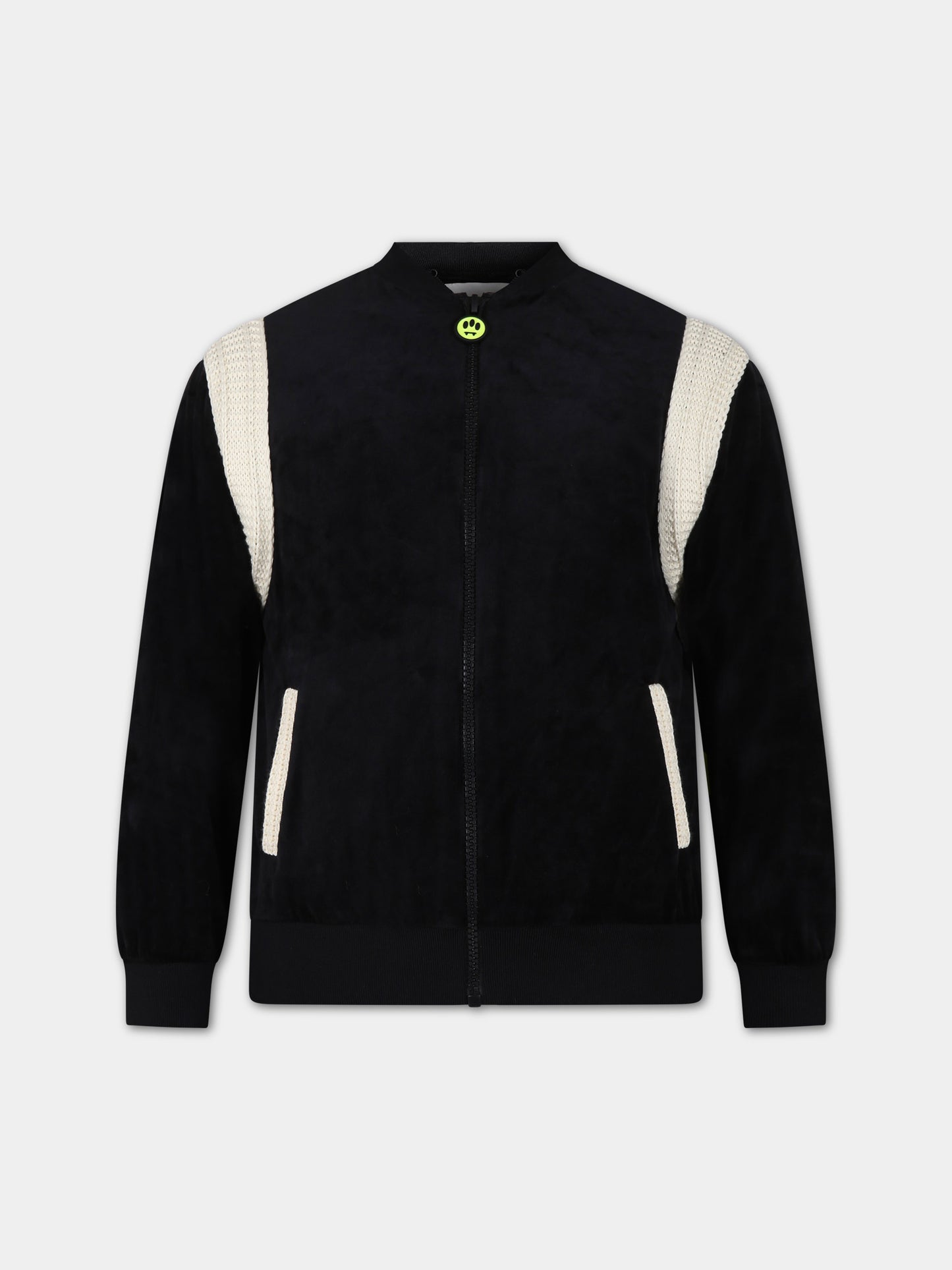 Felpa nera per bambina con ricamo,Barrow,F3BKJUBO054 110