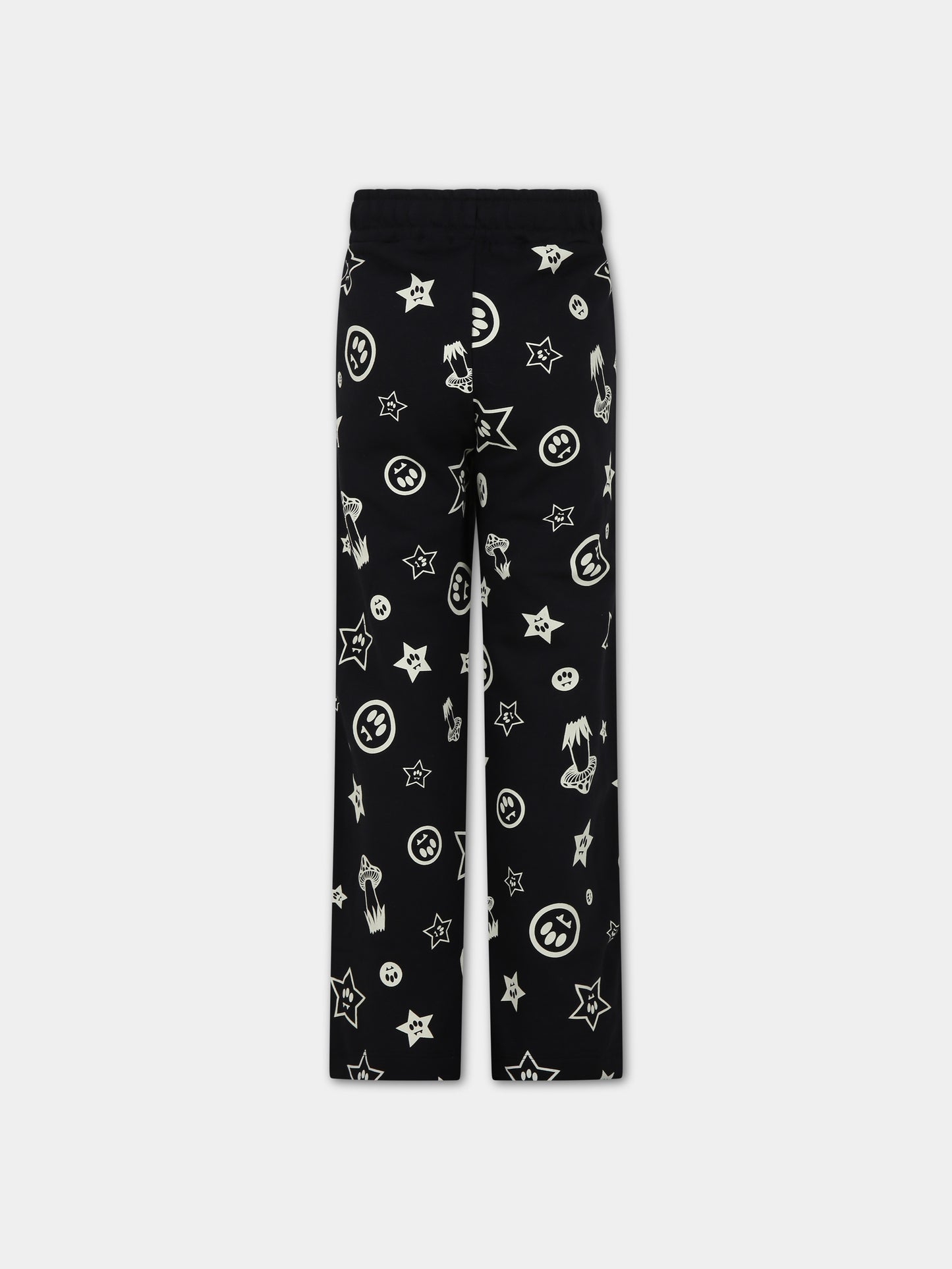 Pantaloni neri per bambini con stampe e smile,Barrow,F3BKJUFP068 110