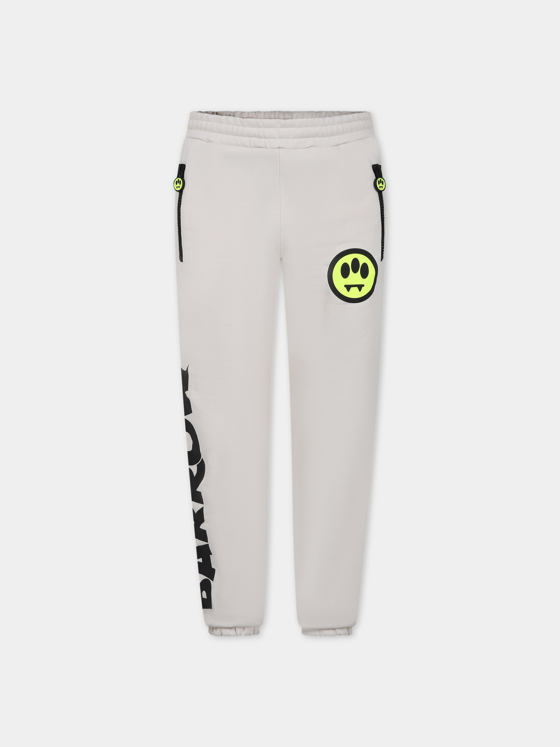 Pantaloni avorio per bambini con logo,Barrow,F3BKJUFP095 BW009