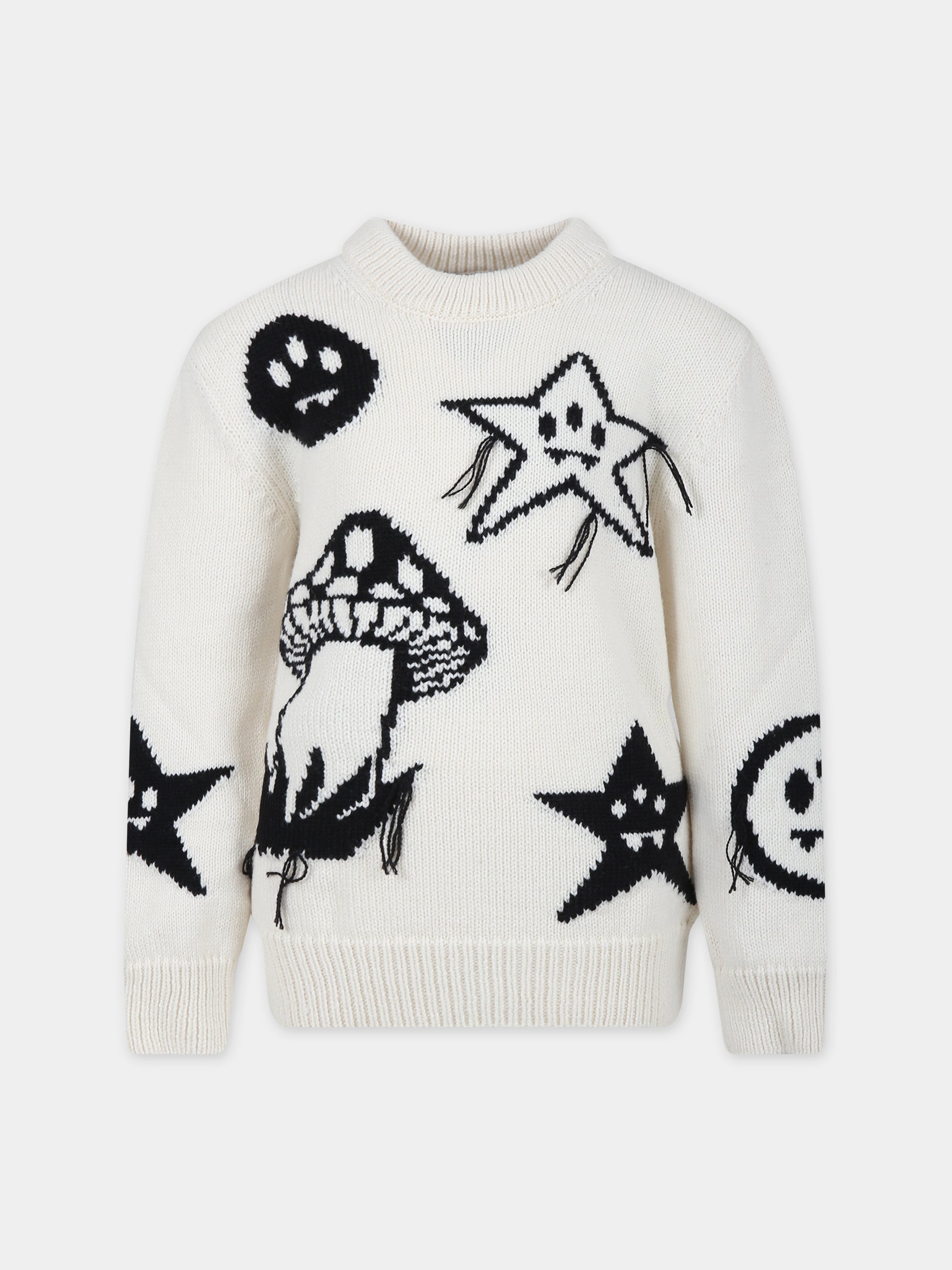 Maglione avorio per bambini con smile,Barrow,F3BKJUJP069 BW009