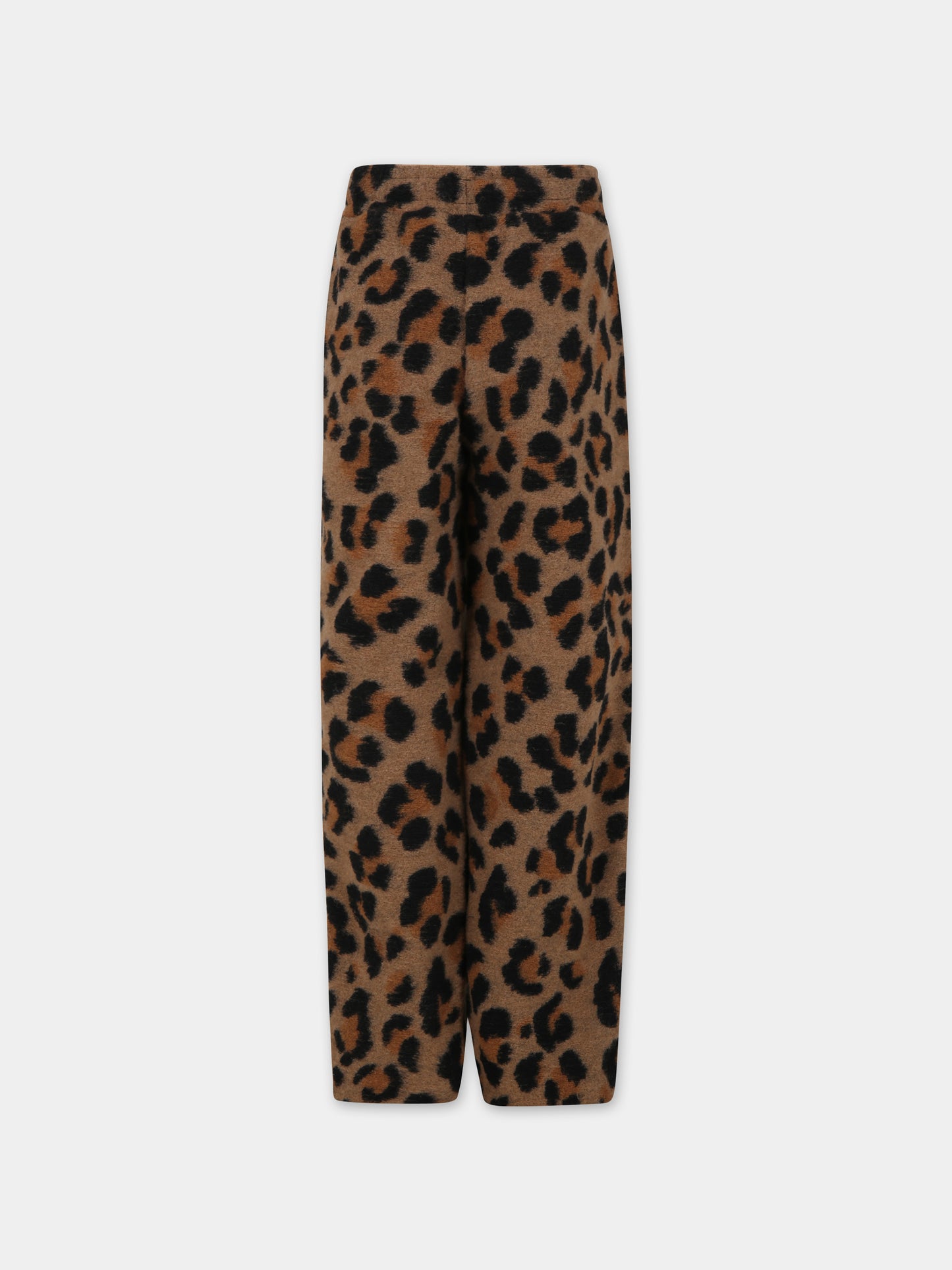 Pantaloni marroni per bambina con ricamo e smile,Barrow,F3BKJUPA018 924