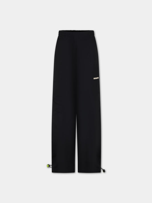 Pantaloni neri per bambini con logo e smile,Barrow,F3BKJUPA066 110