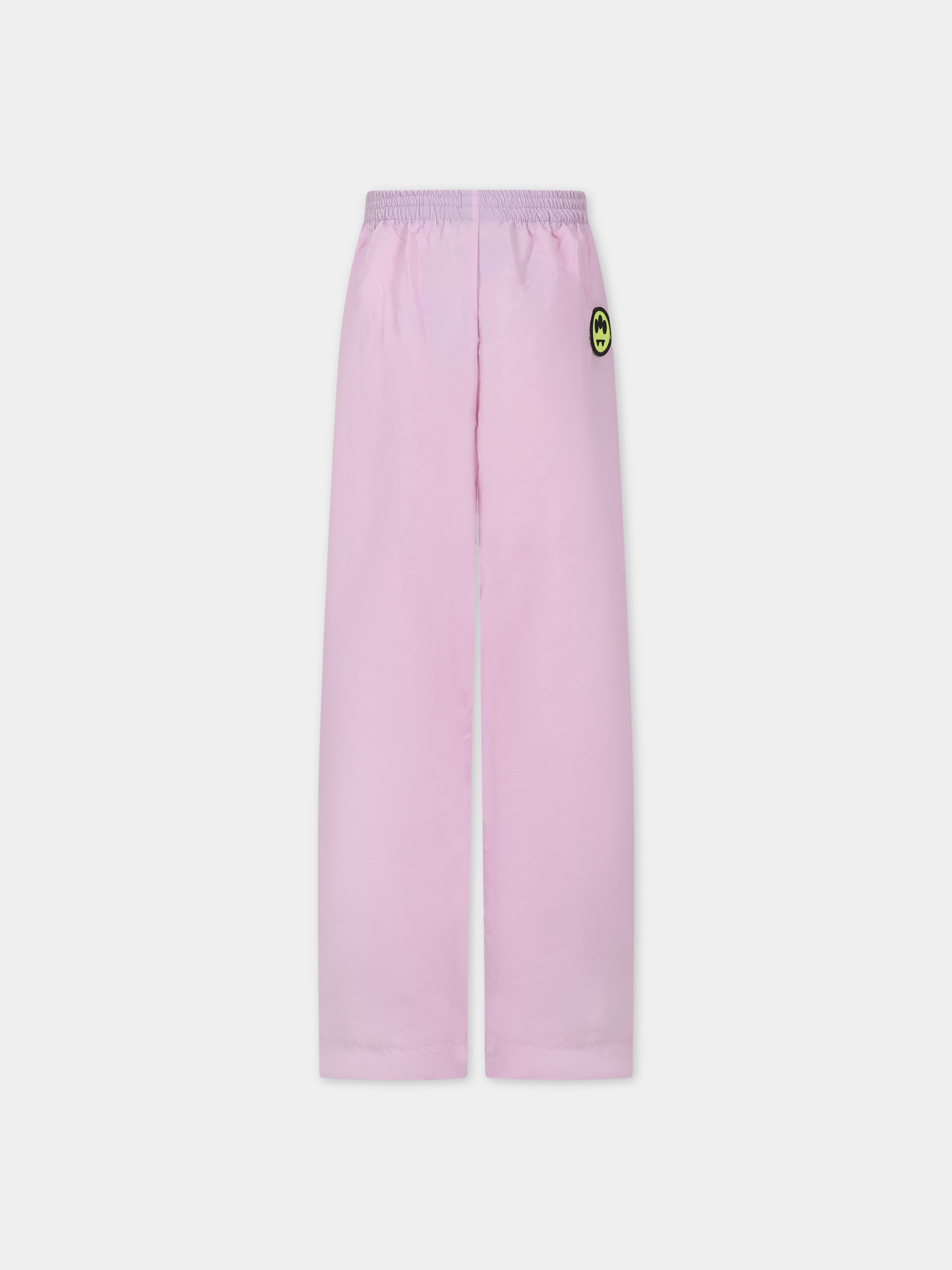 Pantaloni rosa per bambina con logo e smile,Barrow,F3BKJUPA066 BW014