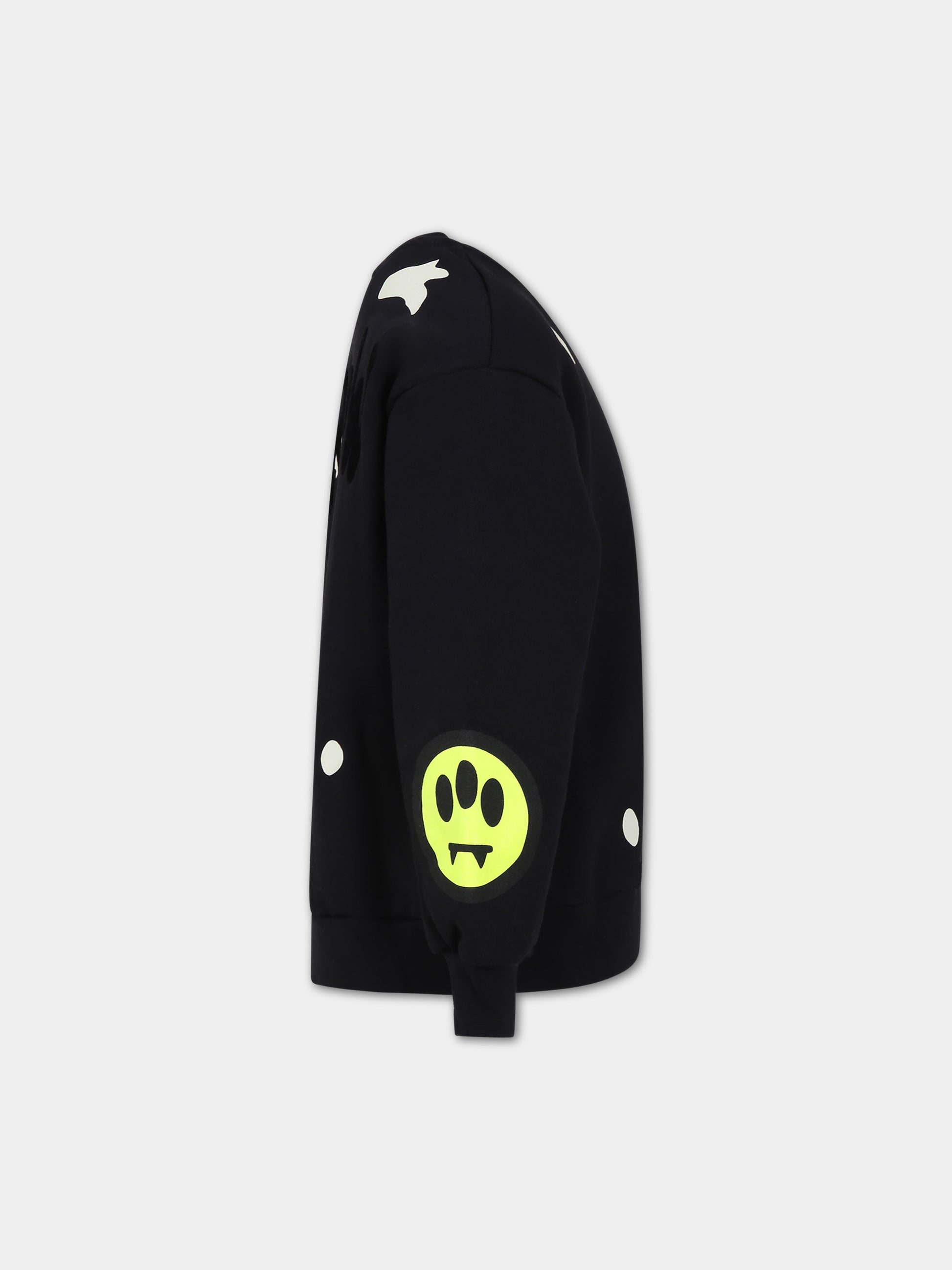 Felpa nera per bambini con logo,Barrow,F3BKJUSW040 110