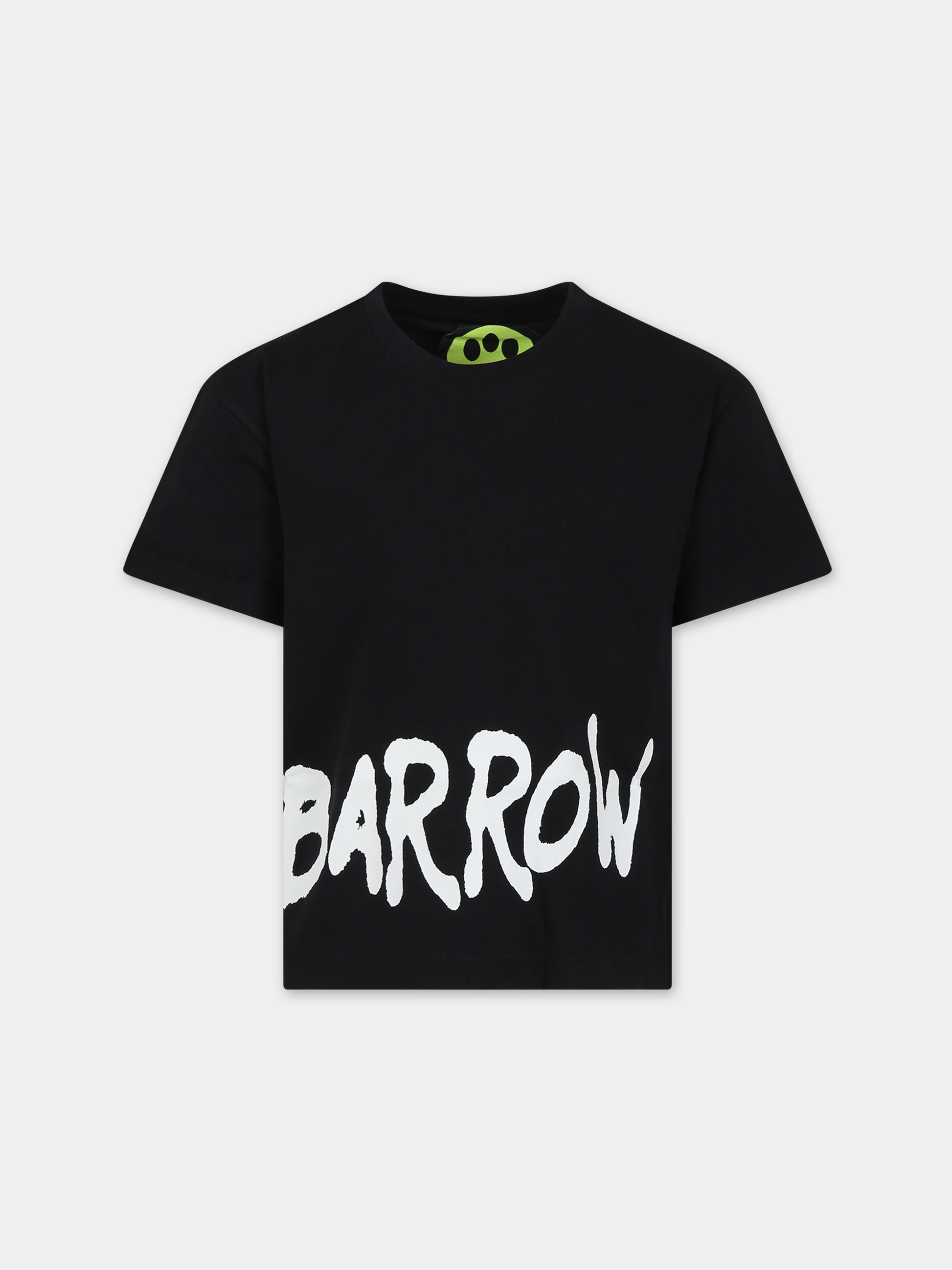 T-shirt nera per bambini con logo e smile,Barrow,F3BKJUTH041 110