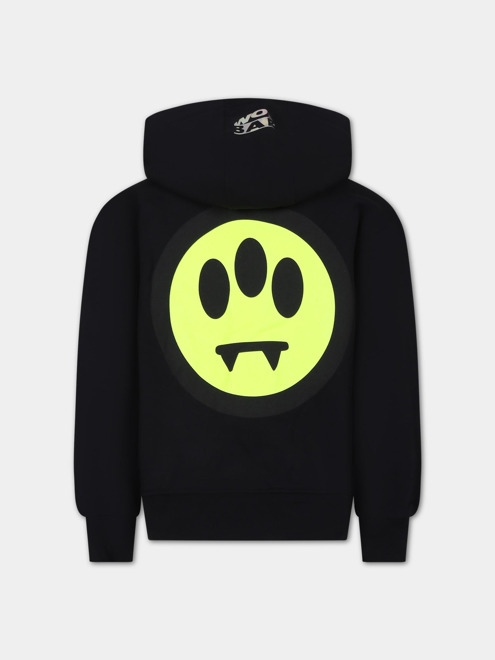 Felpa nera per bambini con logo e smile,Barrow,F3BKJUZH092 110