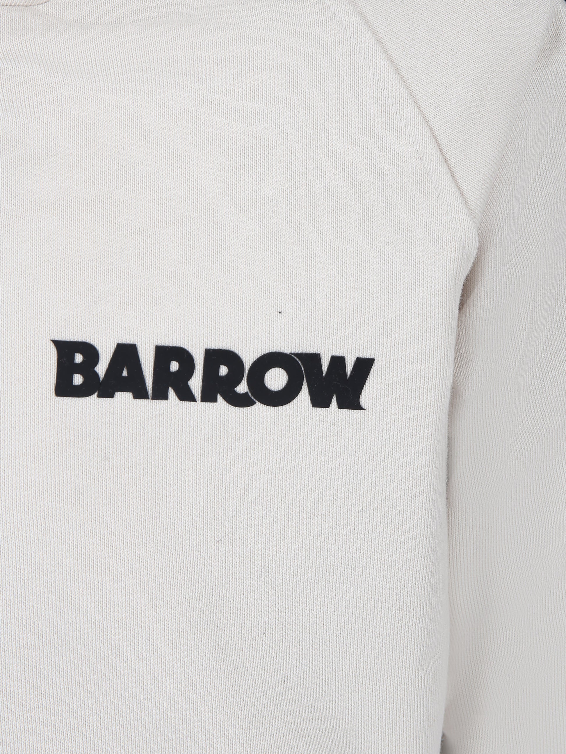 Felpa avorio per bambini con logo e smile,Barrow,F3BKJUZH099 BW009