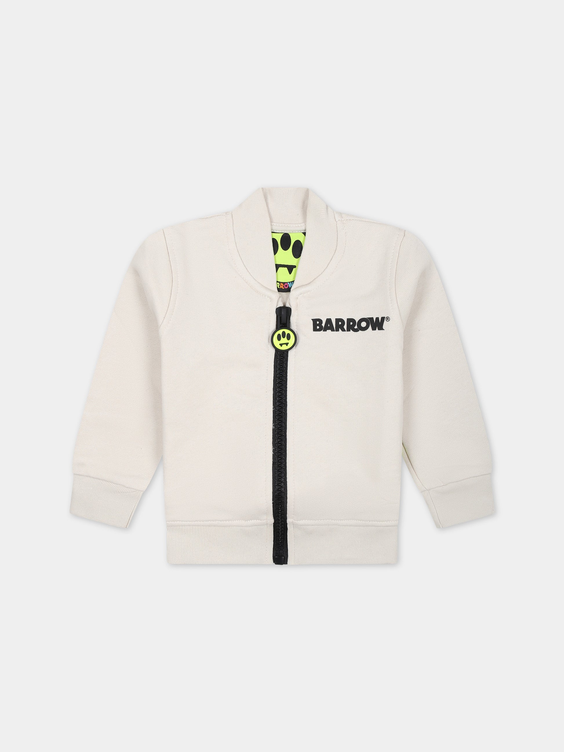 Felpa beige per neonati con logo,Barrow,F3BKNGJK113 BW009