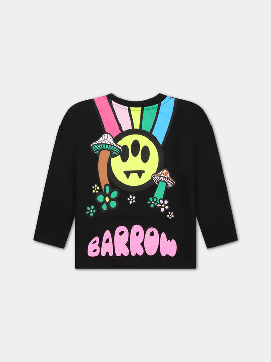 T-shirt nera per neonata con logo,Barrow,F3BKNGTH118 110