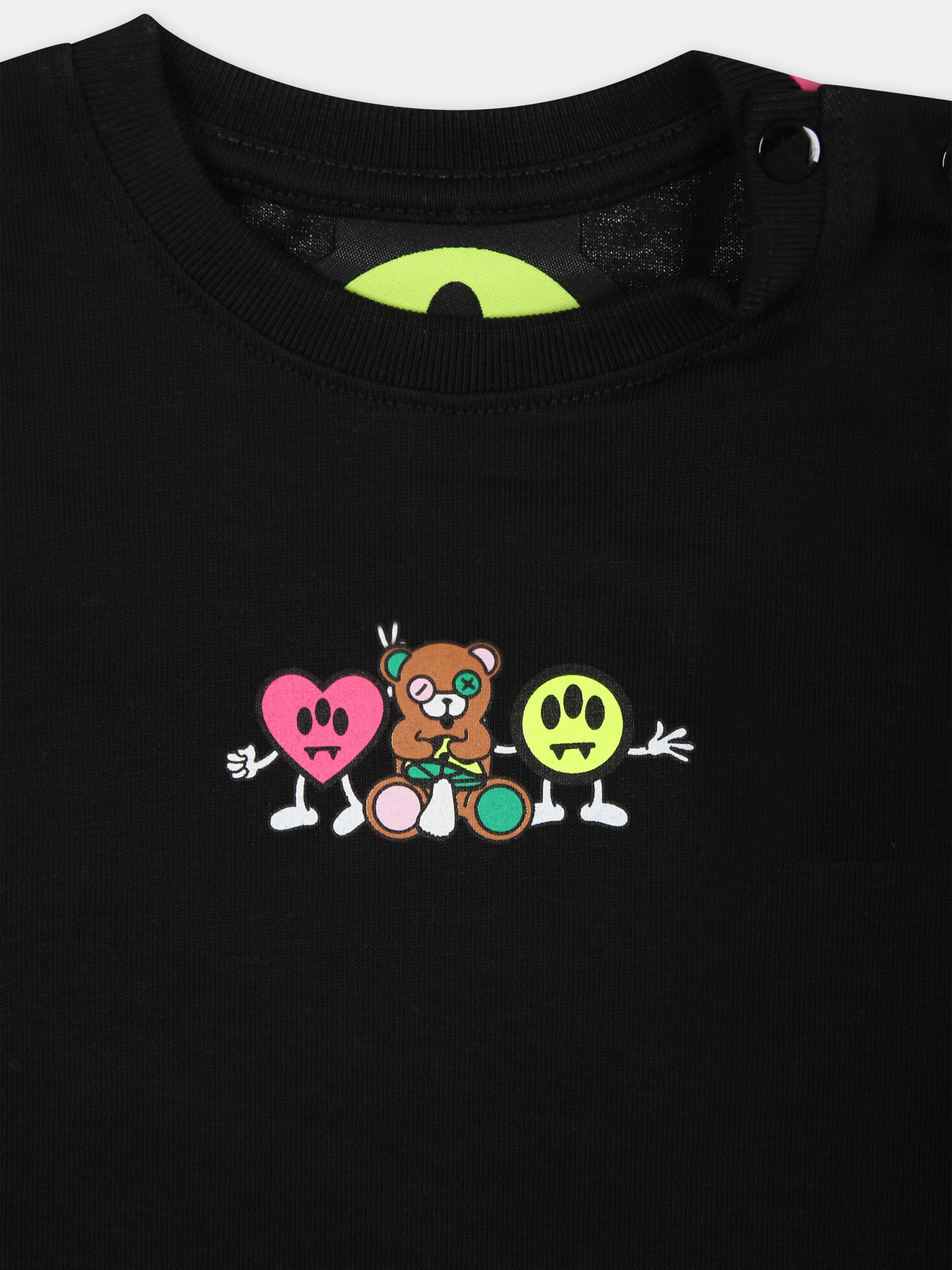 T-shirt nera per neonata con logo,Barrow,F3BKNGTH118 110