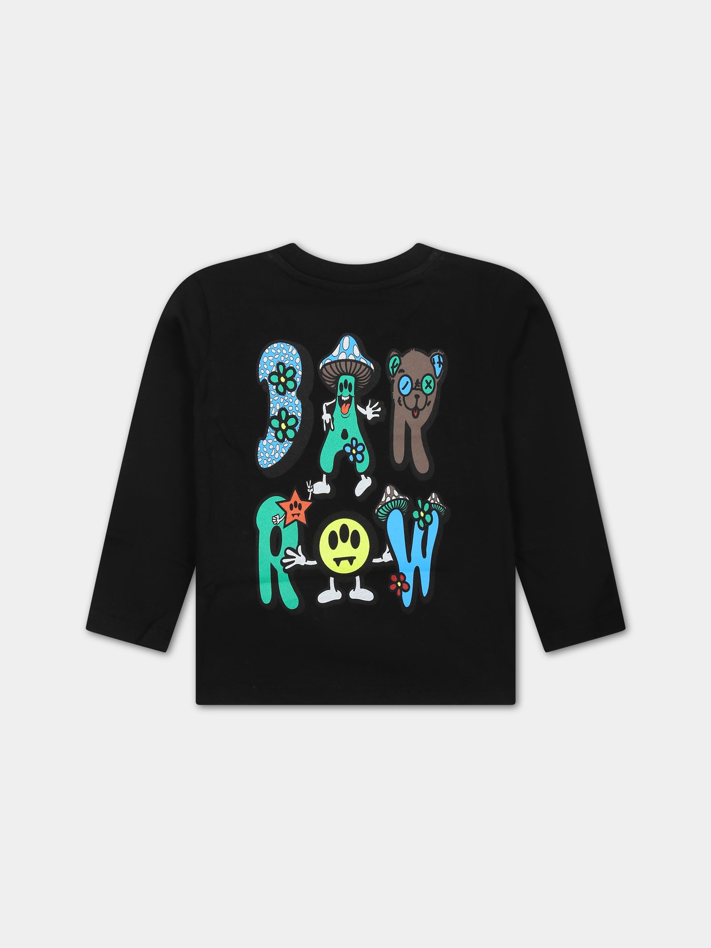 T-shirt nera per neonati con logo,Barrow,F3BKUNTH121 110