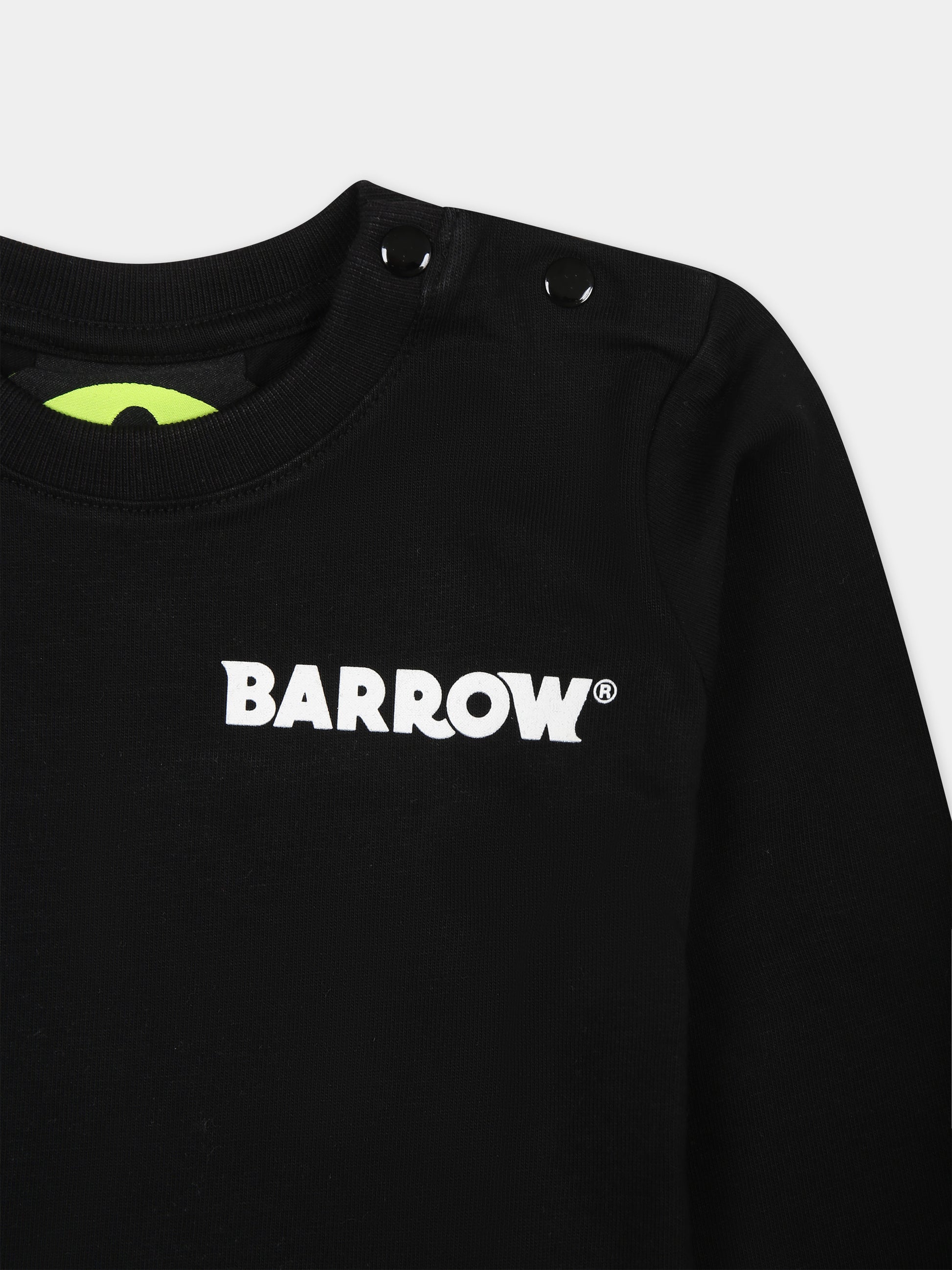 T-shirt nera per neonati con logo,Barrow,F3BKUNTH121 110