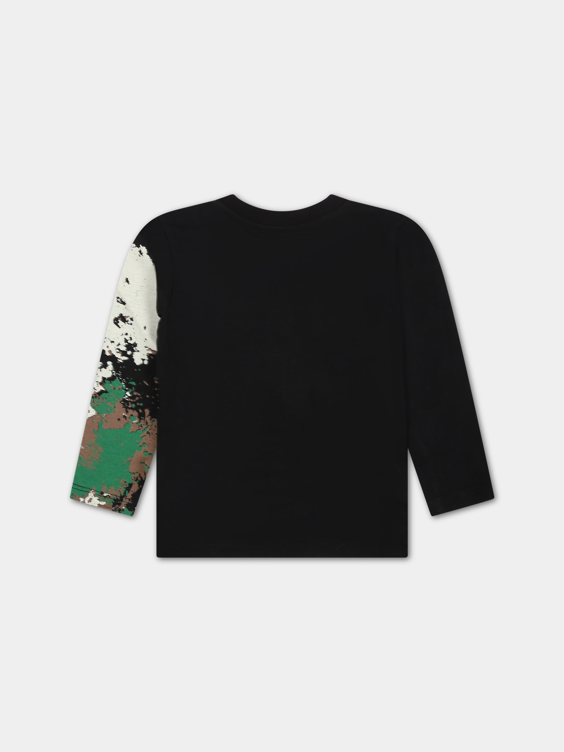 T-shirt nera per neonato con logo,Barrow,F3BKUNTH133 110