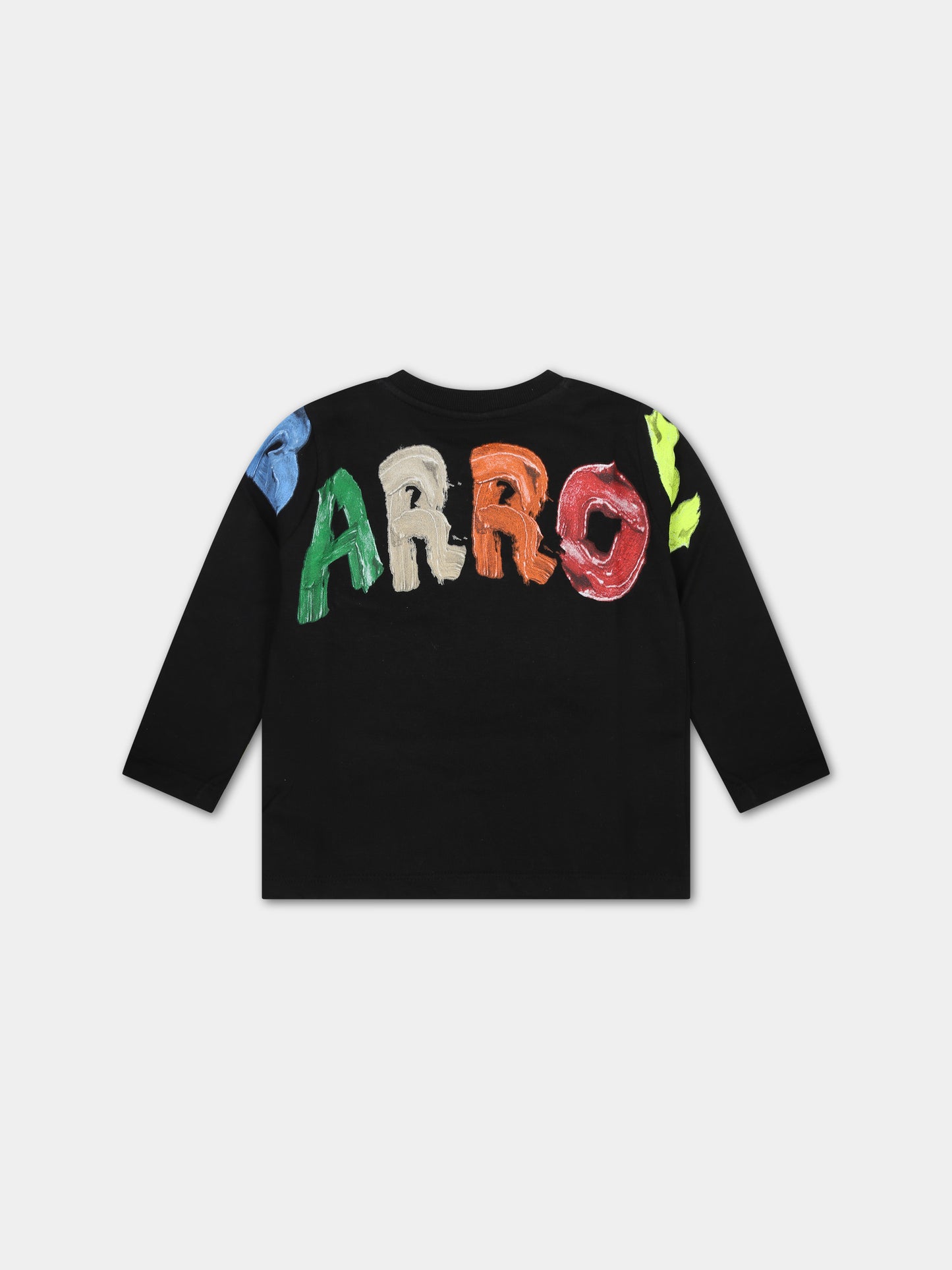 T-shirt nera per neonati con logo,Barrow,F3BKUNTH136 110