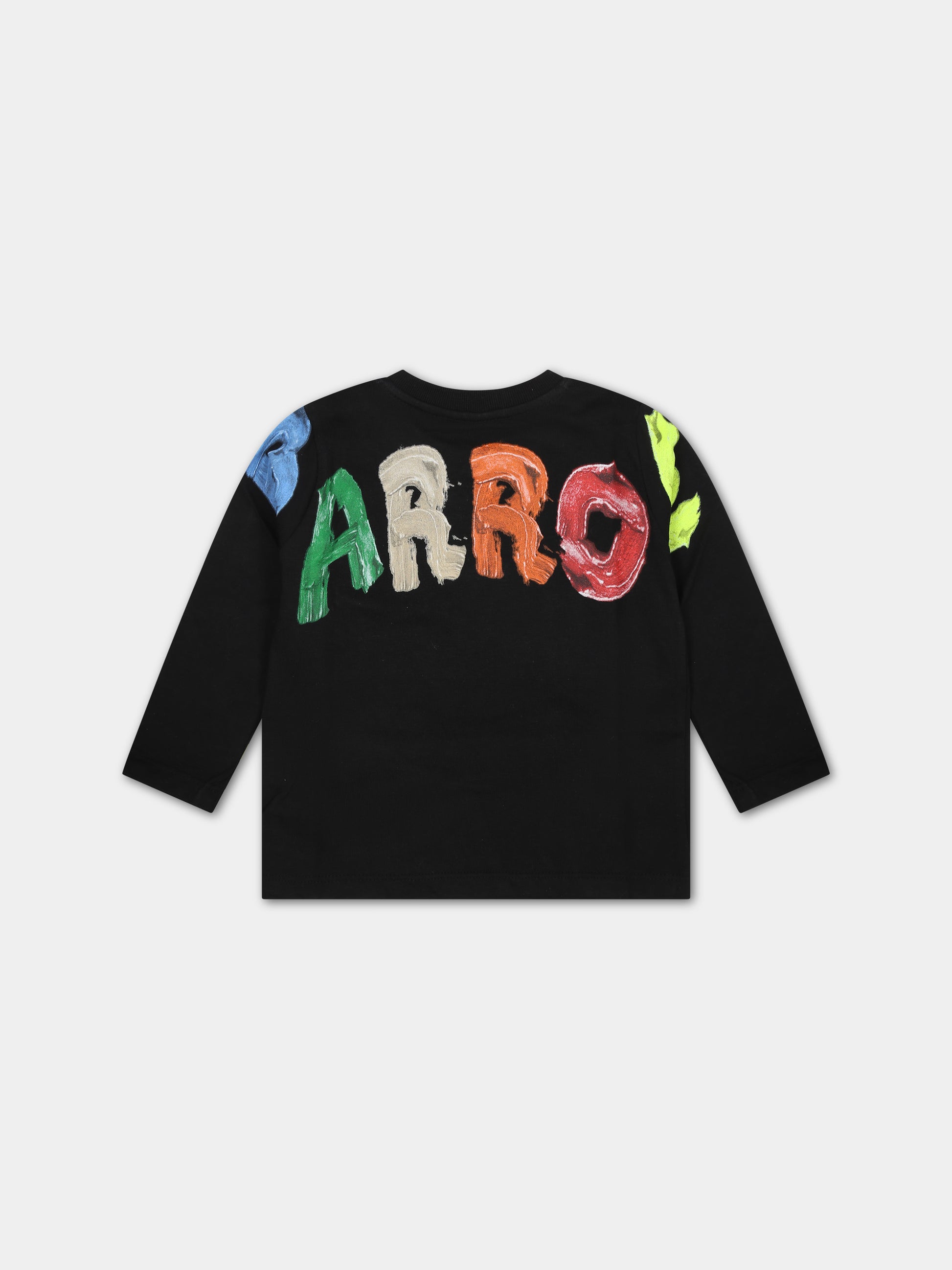 T-shirt nera per neonati con logo,Barrow,F3BKUNTH136 110