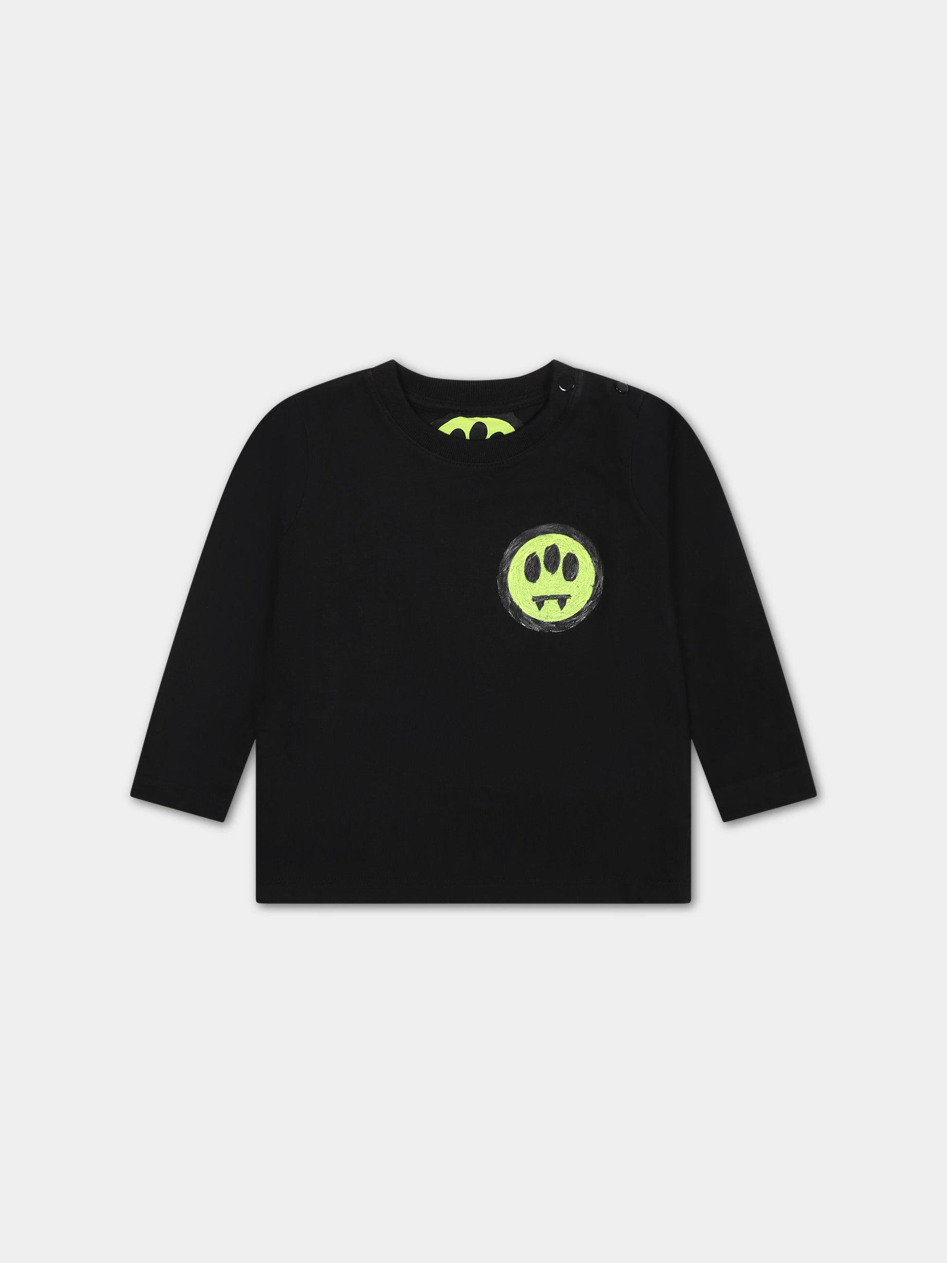 T-shirt nera per neonati con logo,Barrow,F3BKUNTH136 110