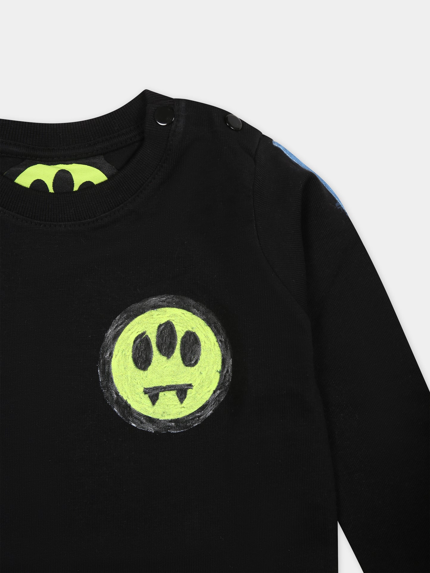 T-shirt nera per neonati con logo,Barrow,F3BKUNTH136 110