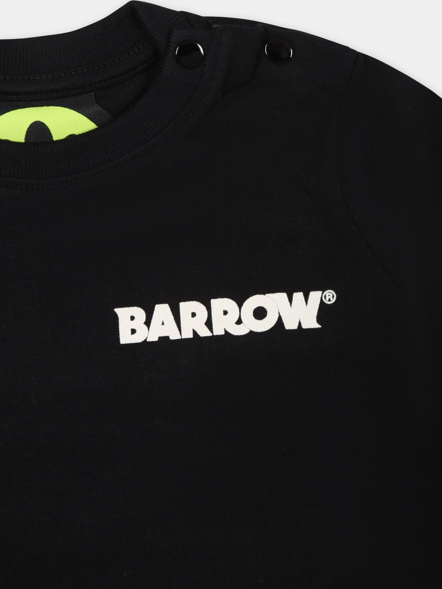 T-shirt nera per neonati con logo,Barrow,F3BKNGTH115 110