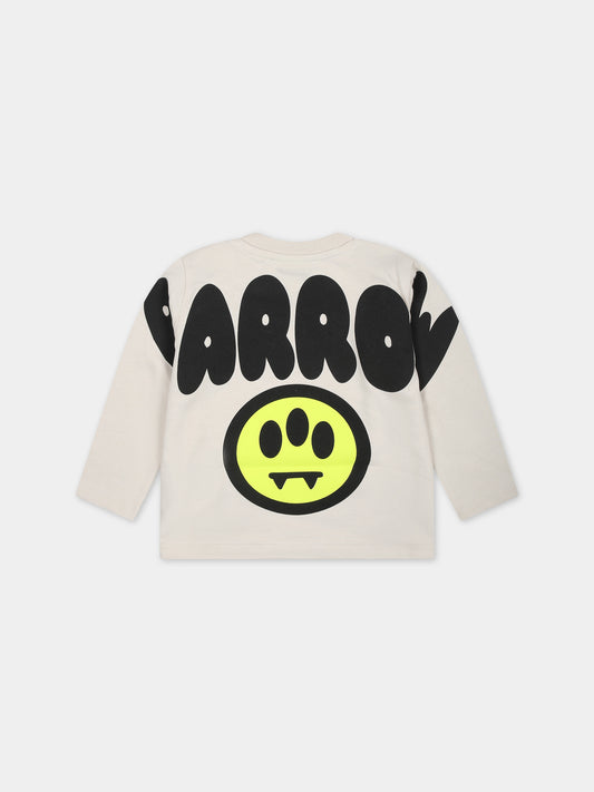 T-shirt beige per neonati con logo,Barrow,F3BKNGTH115 BW009