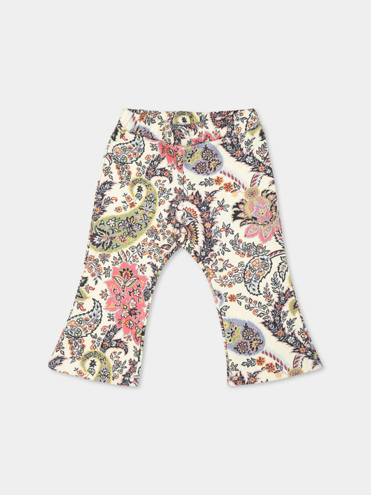 Pantaloni avorio per neonata con motivo paisley,Etro,GV6000 Z2421 105MC