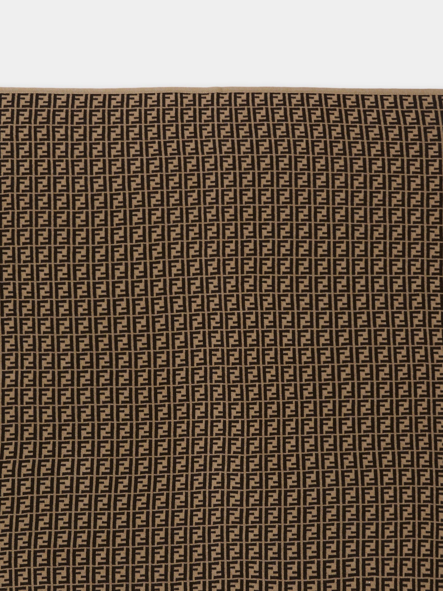Coperta marrone per neonati con FF,Fendi Kids,BUJ166 A3TE F0LMJ