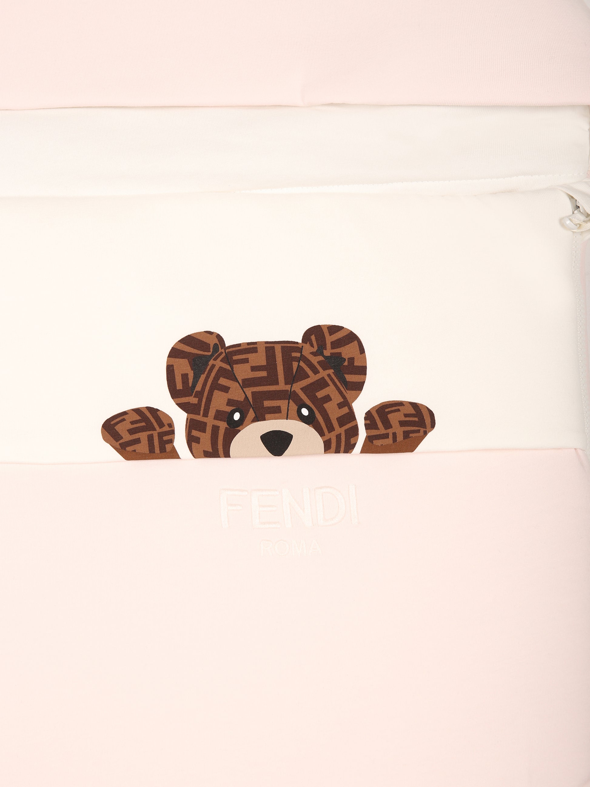 Sacco nanna rosa per neonata con orsetto e logo Fendi,Fendi Kids,BUJ281 ST8 F0C11