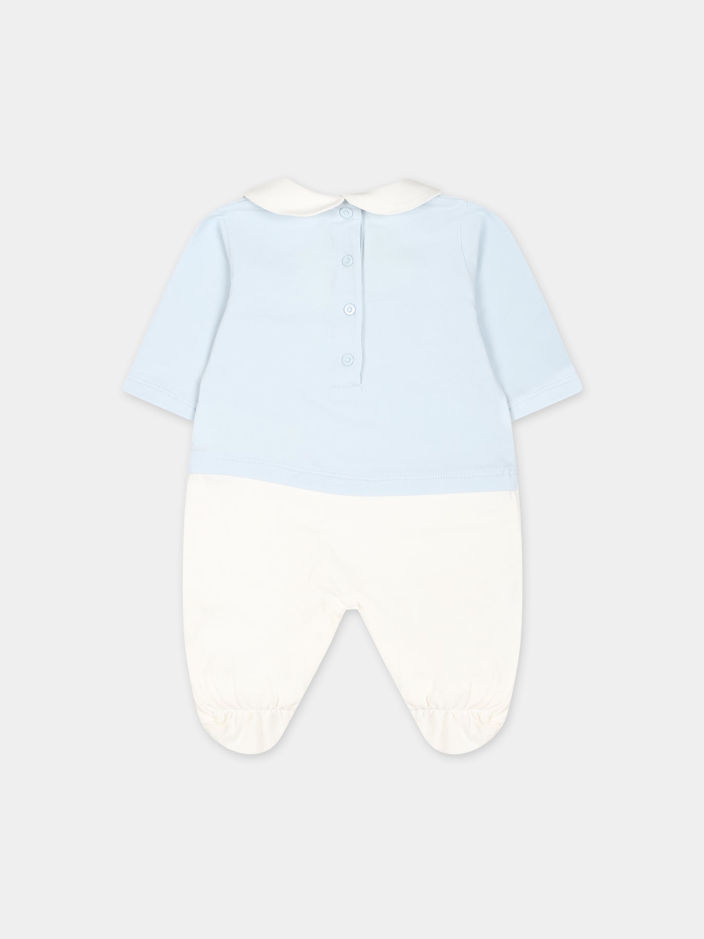 Set tutina celeste per neonato con stemma Fendi,Fendi Kids,BUK120 ST8 F19J4