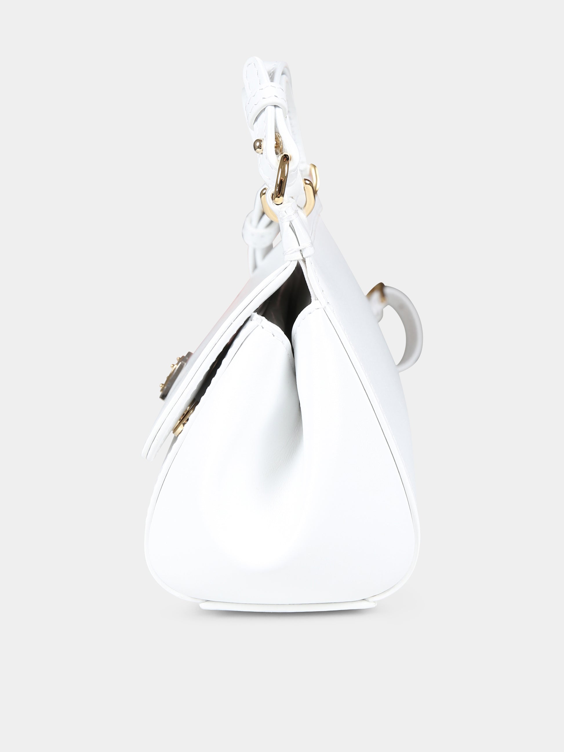 Borsa bianca per bambina con logo,Dolce & Gabbana Kids,EB0003 A1065 80001