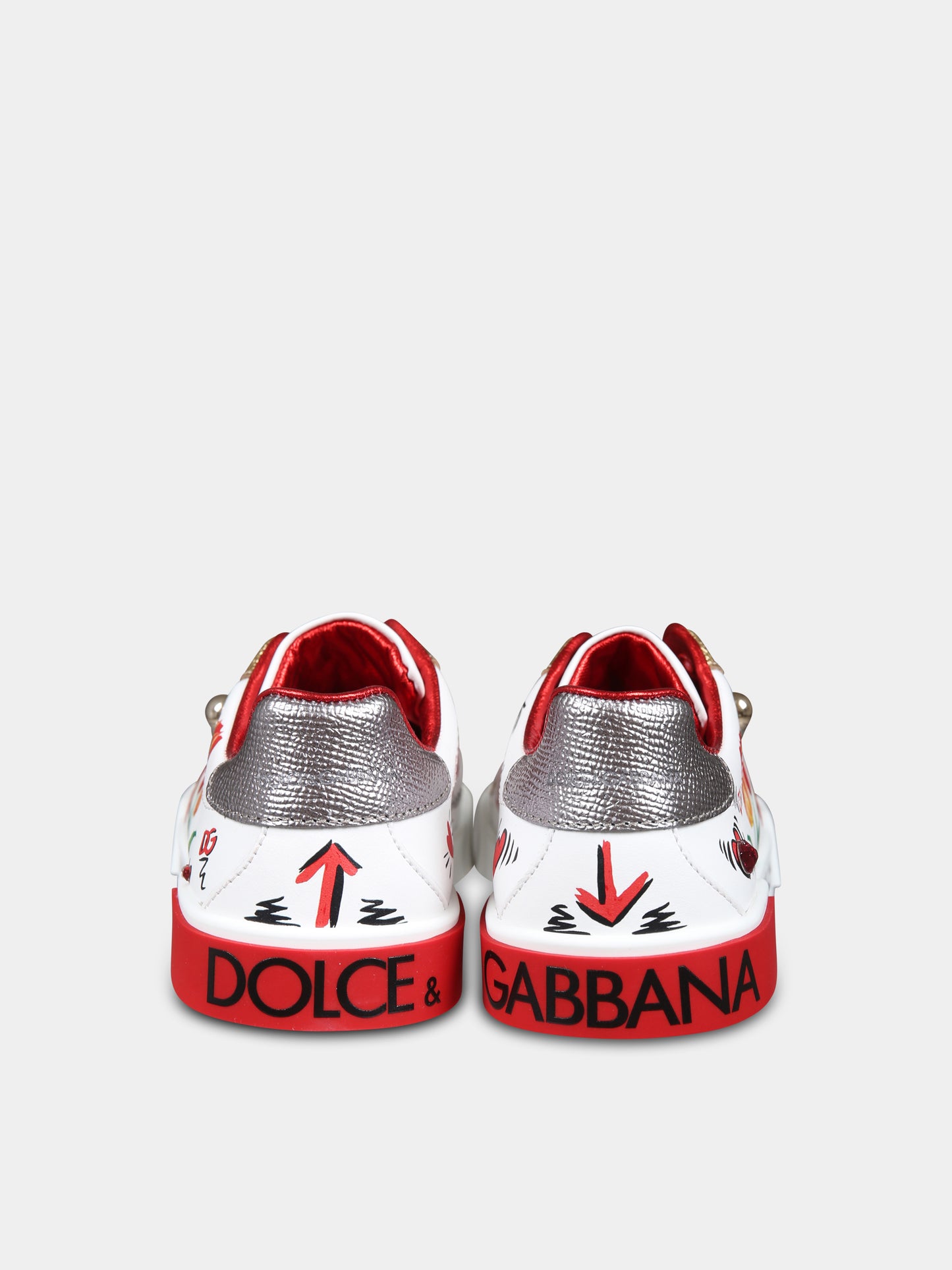 Sneaker Portofino bianche per bambina,Dolce & Gabbana Kids,D11278 AB315 HWF57