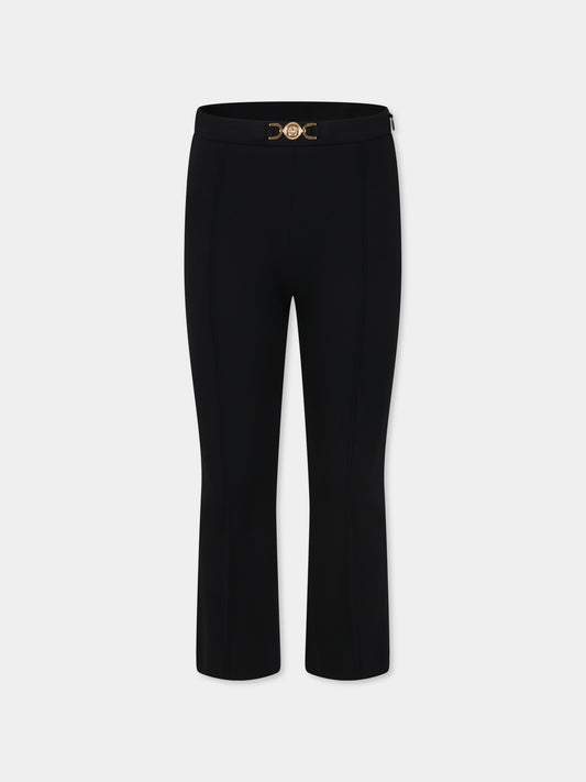 Pantaloni neri per bambina con Medusa,Versace,1016346 1A11429 1B000